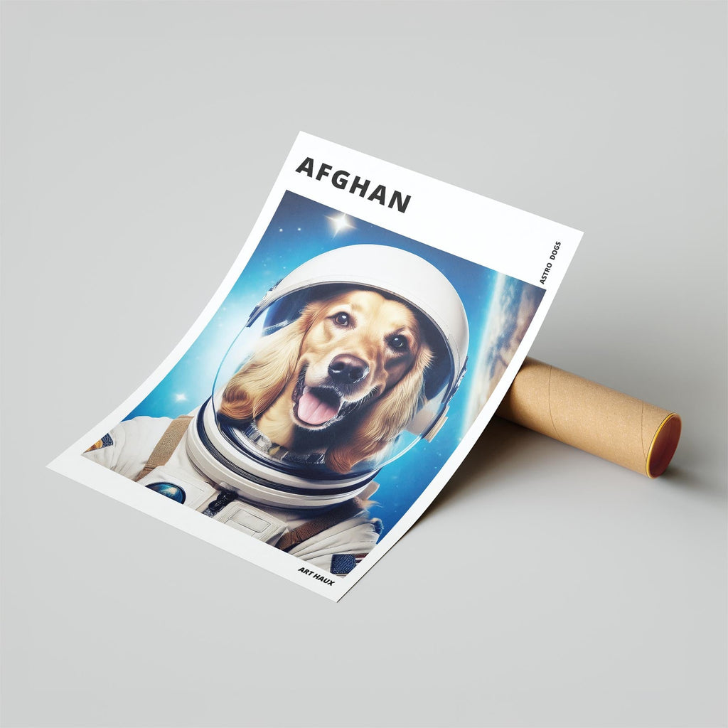 Afghan Astronaut Dog Series with Text Astro Dog image 4