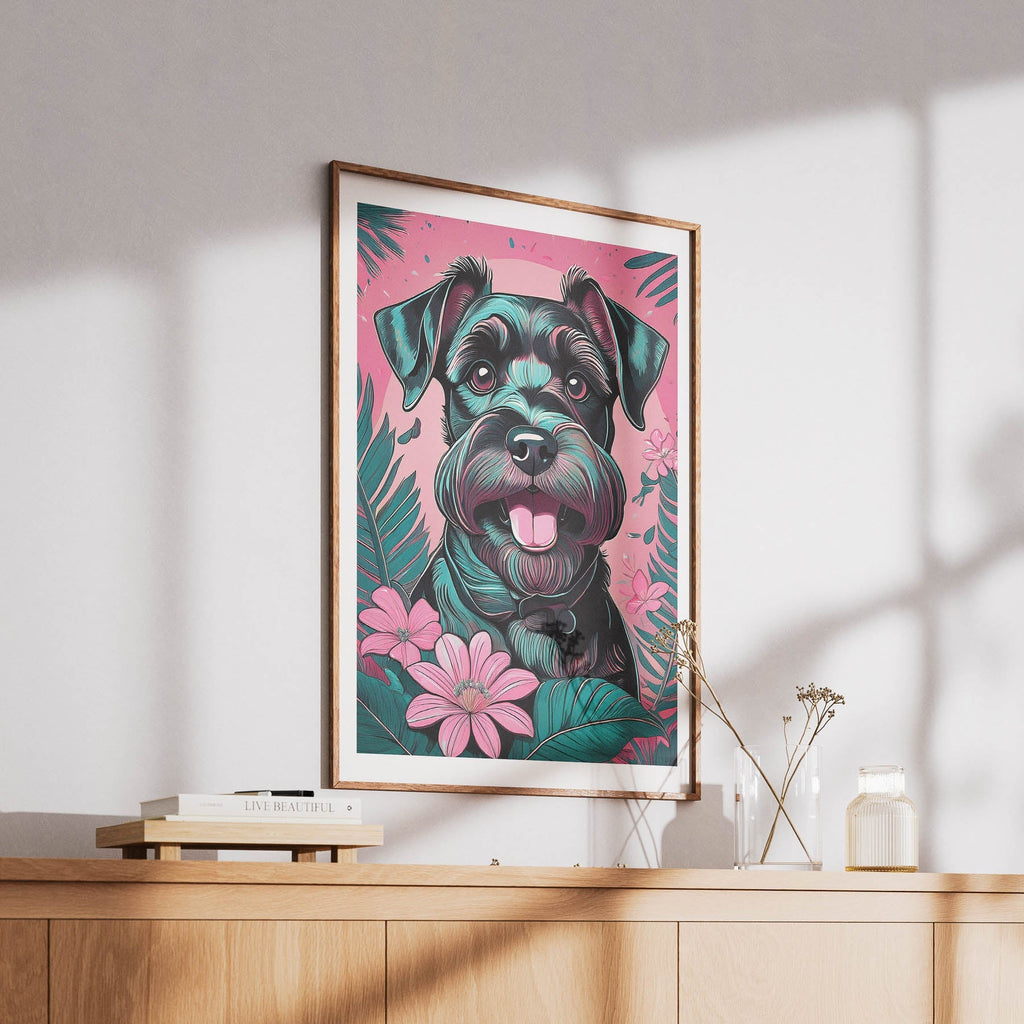 Miniature Schnauzer Flowery Dog image 6