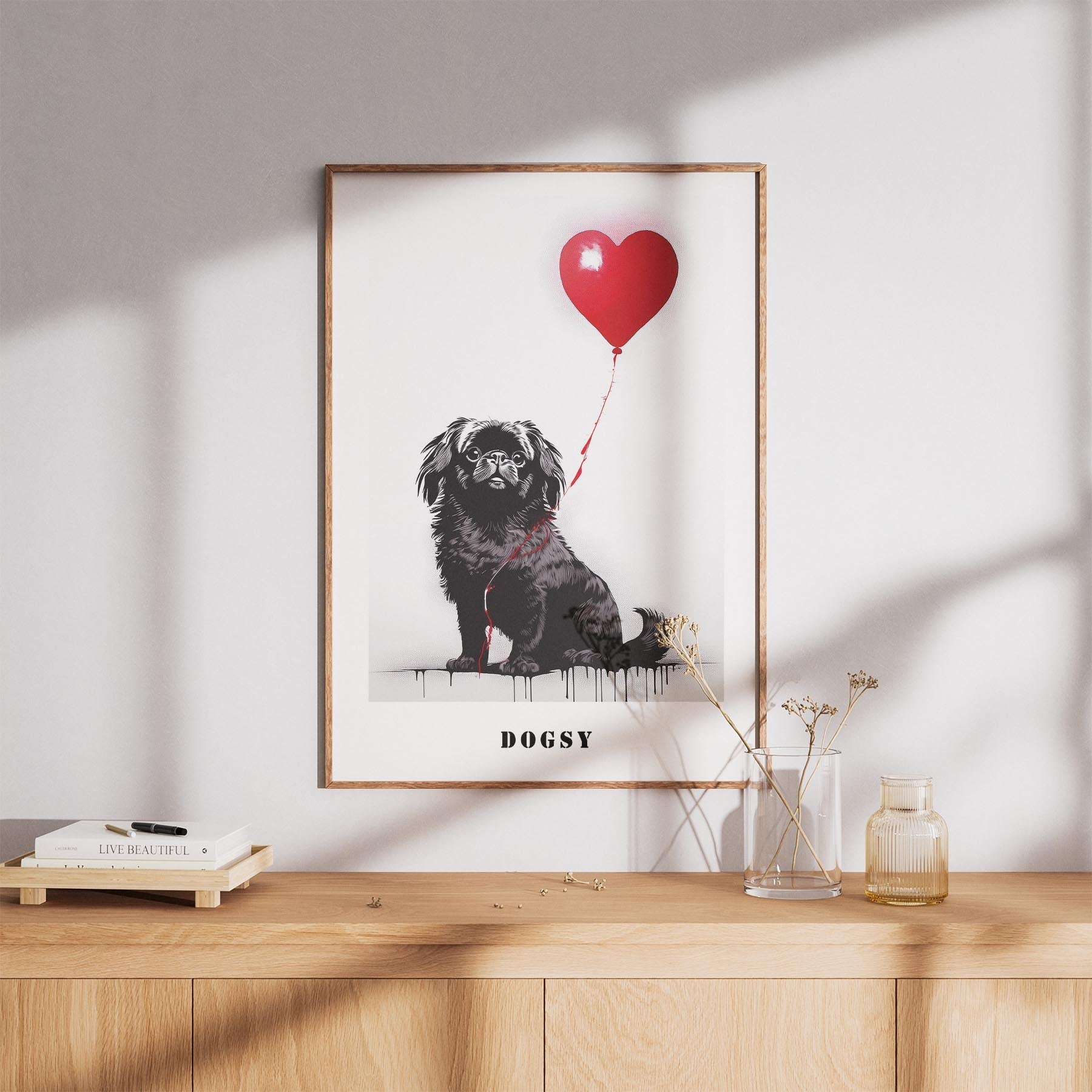 Pekingese DOGSY Series inspired by the Art of Banksy with text Dogsy image 8