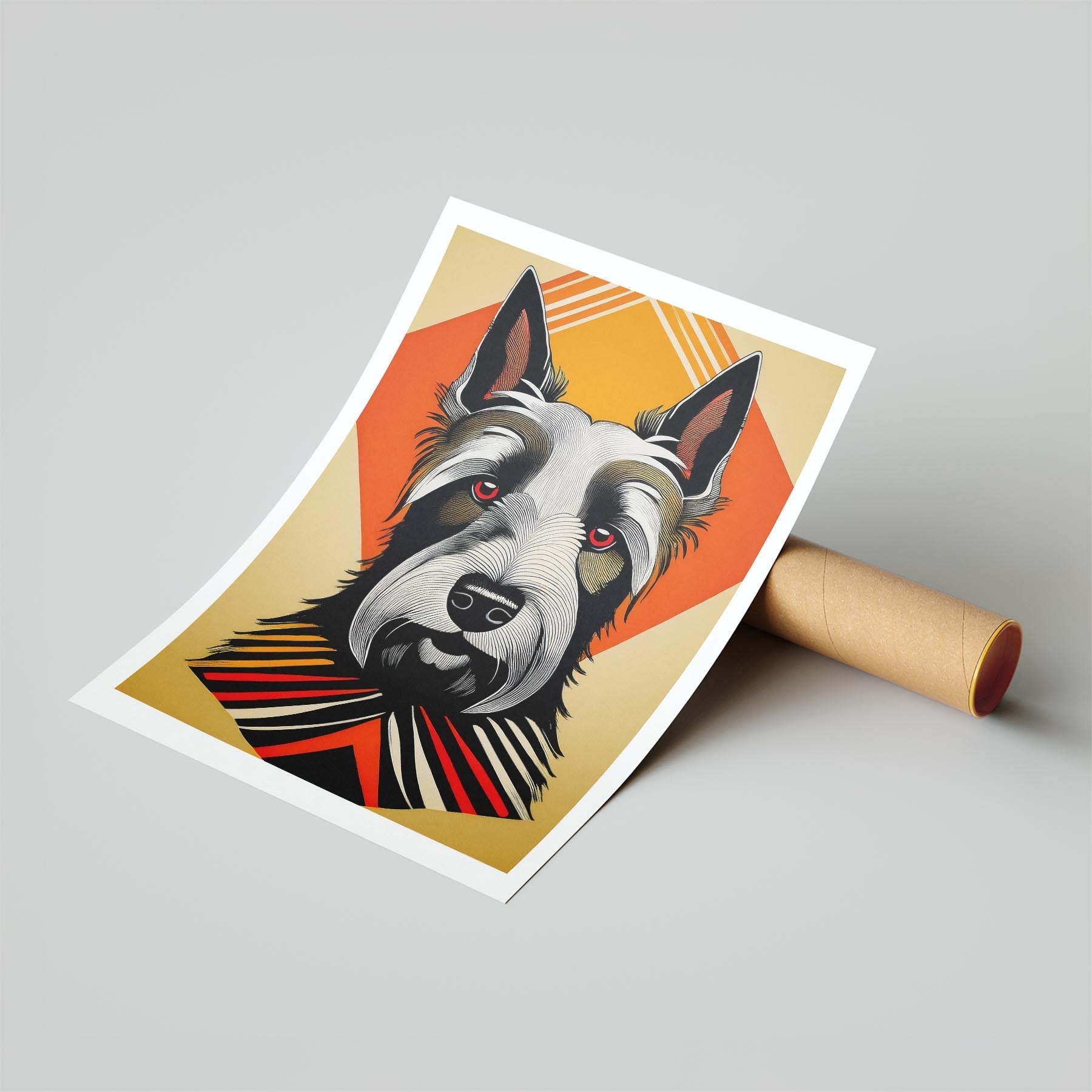 Scottish Terrier Geometric Orange Series image 6