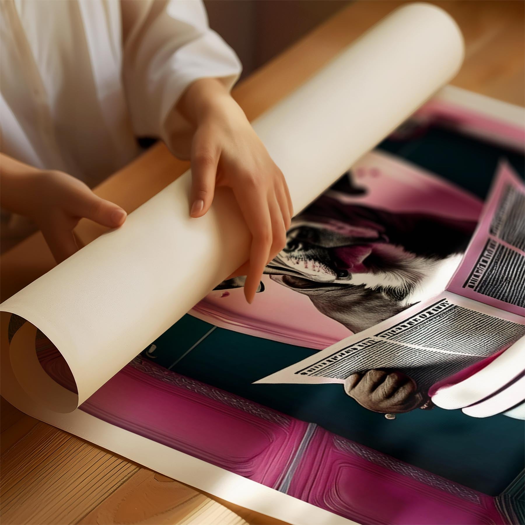 Dogue de Bordeaux Toilet Dogs PInk and Turquise image 1