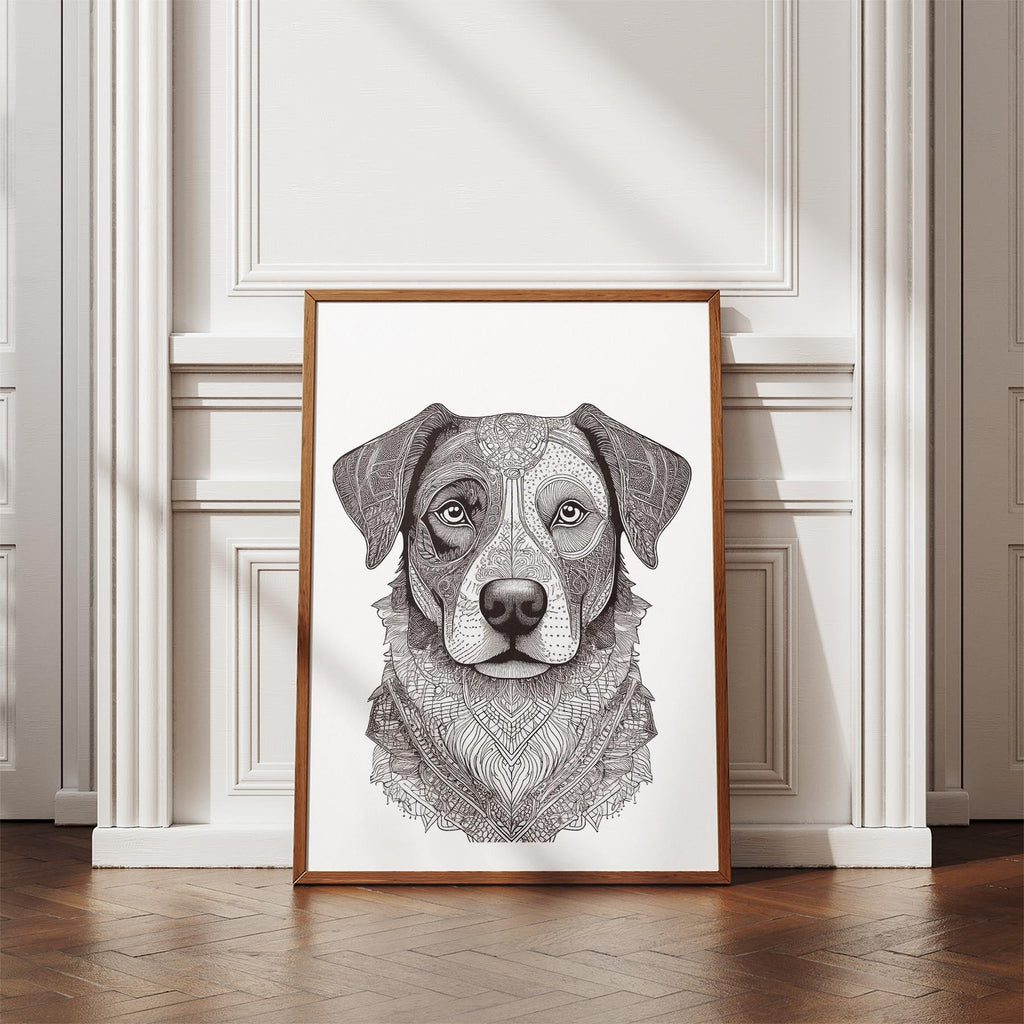 Border Collie Mandala Black and White Dog Series image 4