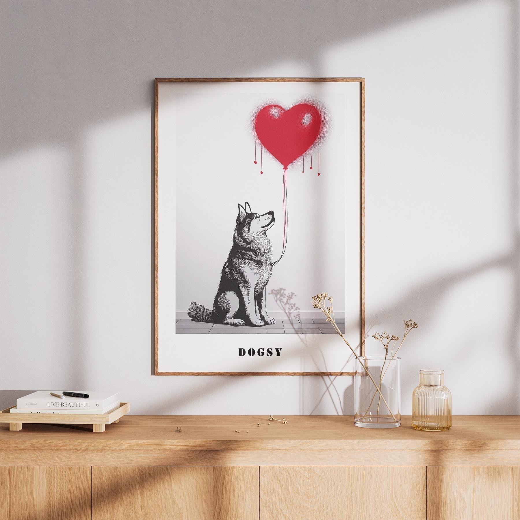 Alaskan Malamute DOGSY Series inspired by the Art of Banksy with text Dogsy image 8