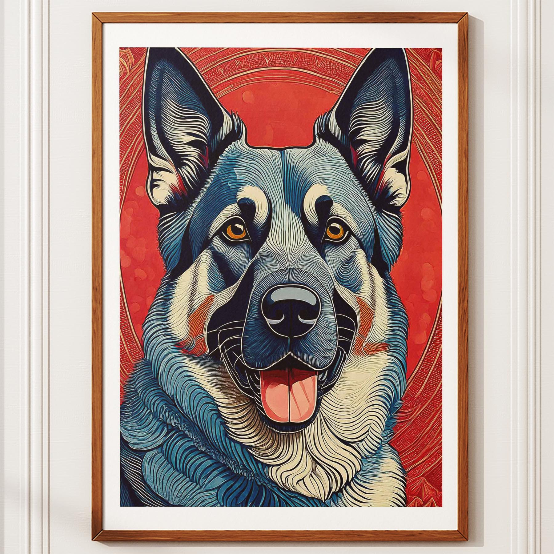 German Shepherd Hokusai Japanese Inspired Dog Series image 10
