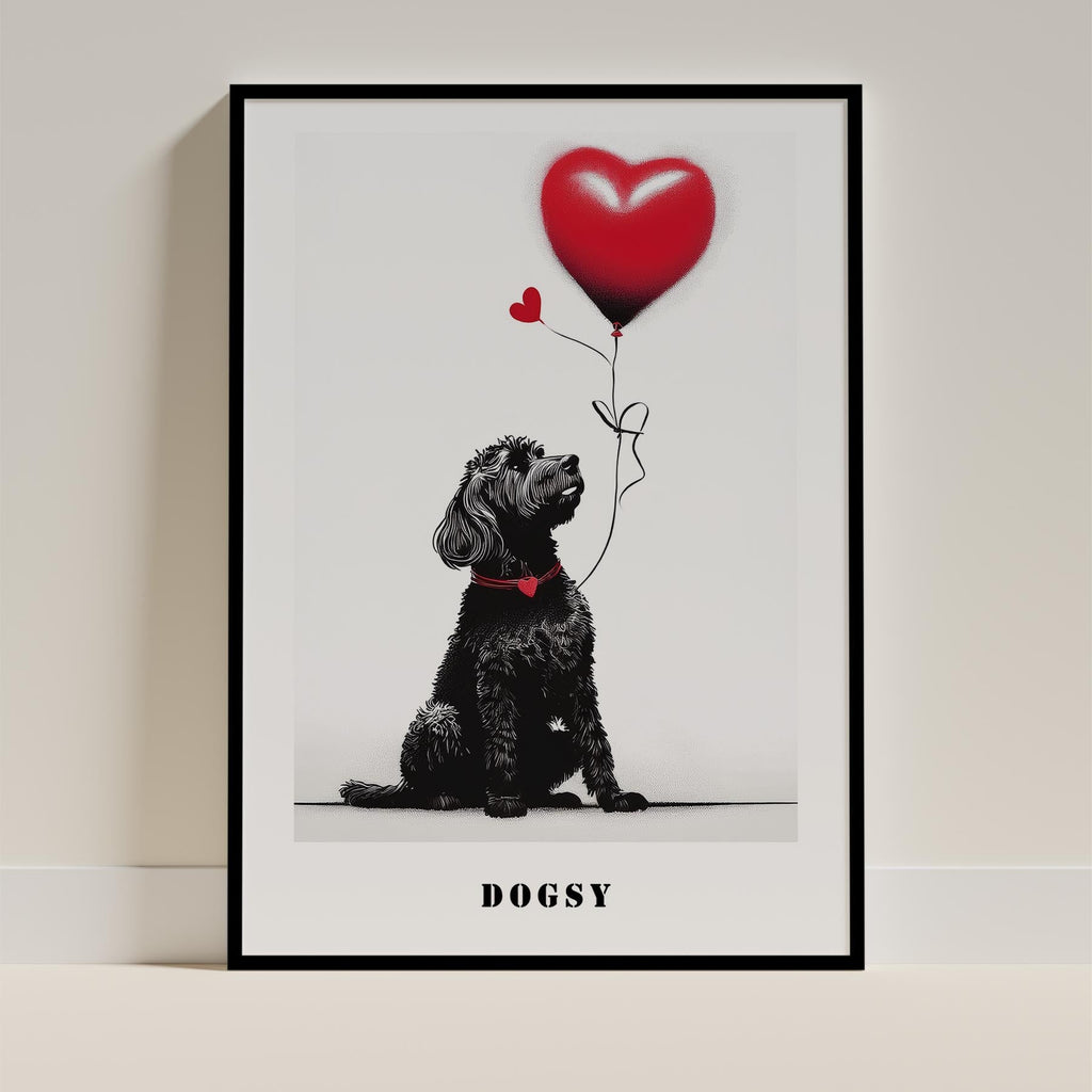 Spanish Water Dog DOGSY Series inspired by the Art of Banksy with text Dogsy image 11