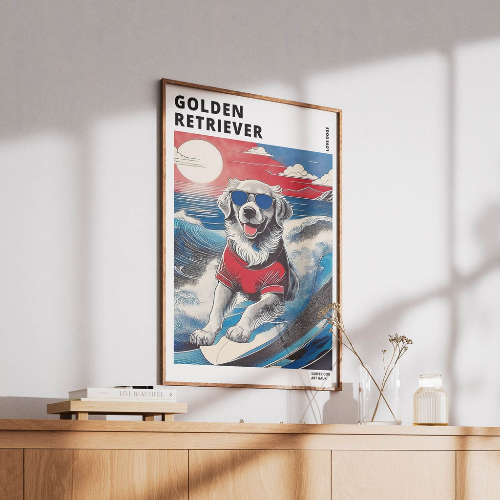 Golden Retreiver Hokosai Surfer Dogs 1 image 6