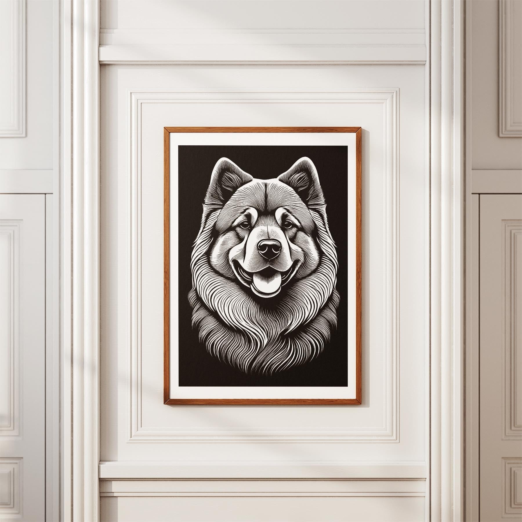 Chow Chow Line Dog Series in Black and White image 3