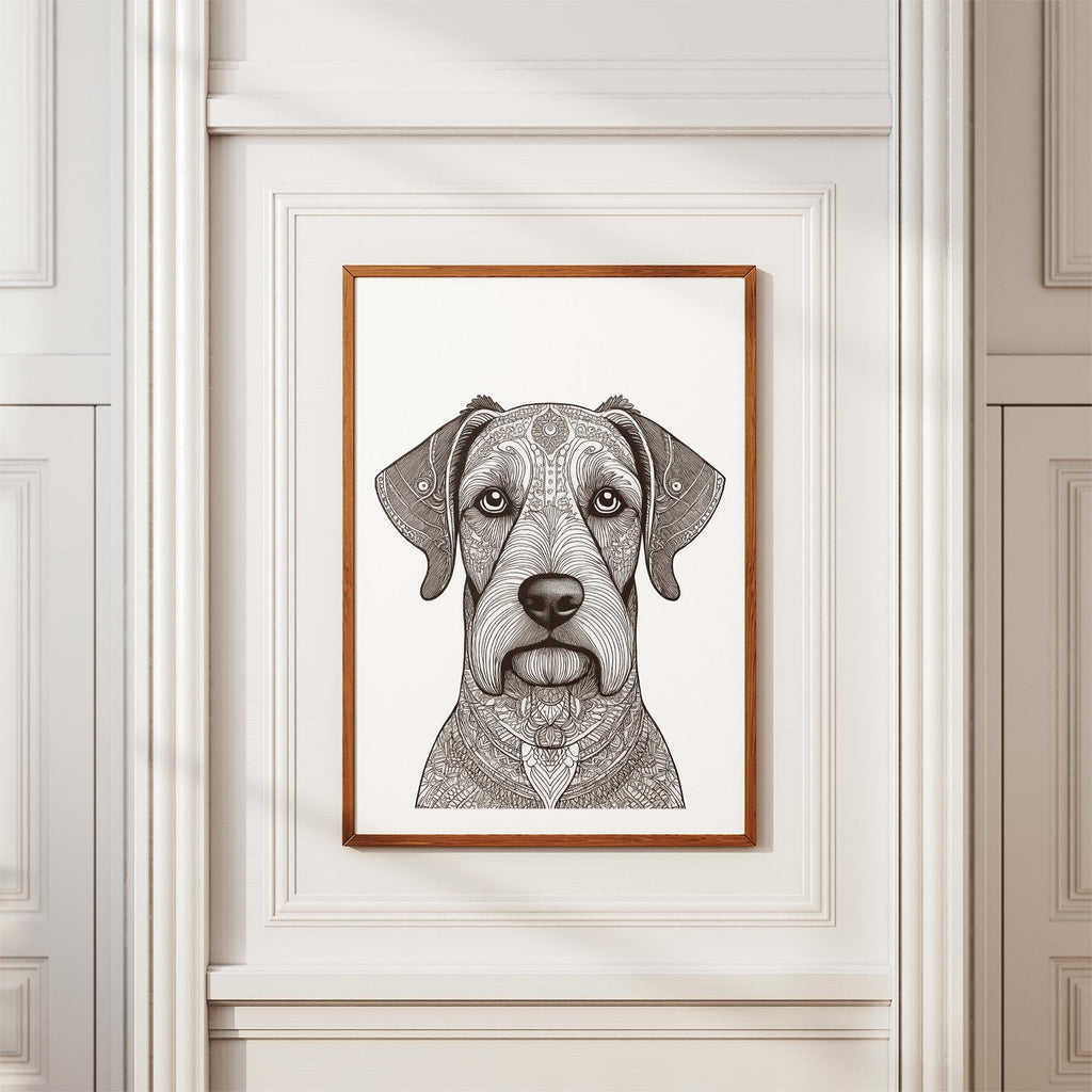 Black Russian Terrier Mandala Black and White Dog Series image 3