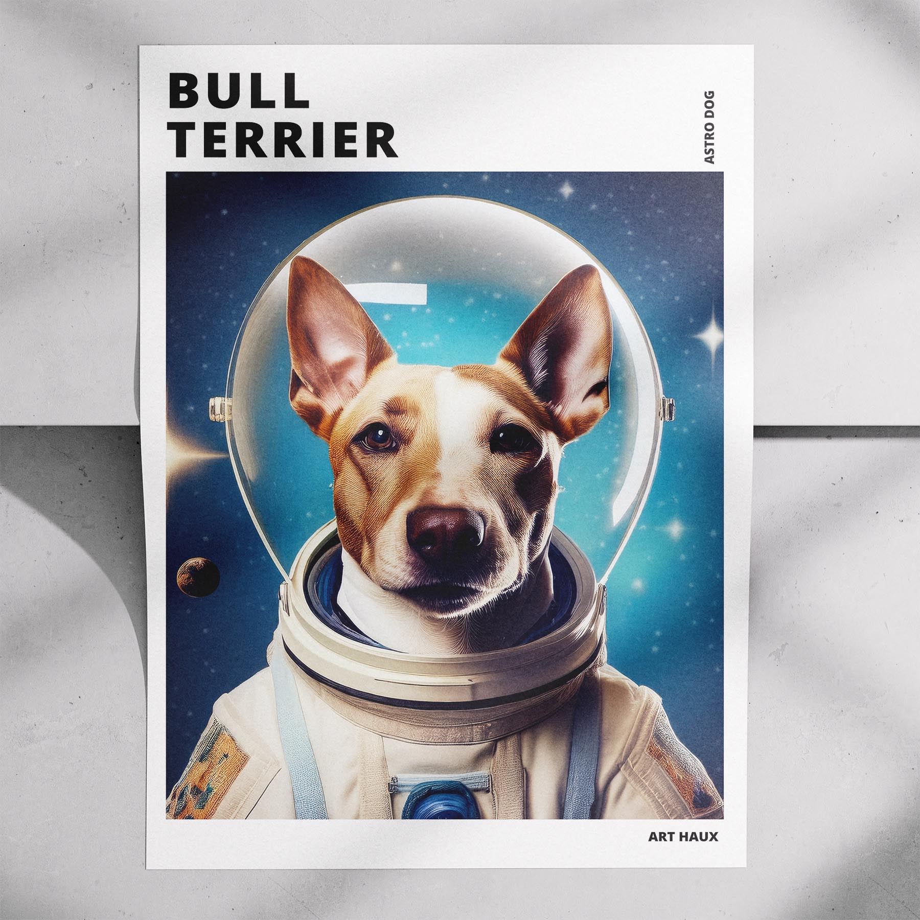 Bull Terrier Astronaut Dog Series with Text Astro Dog image 7