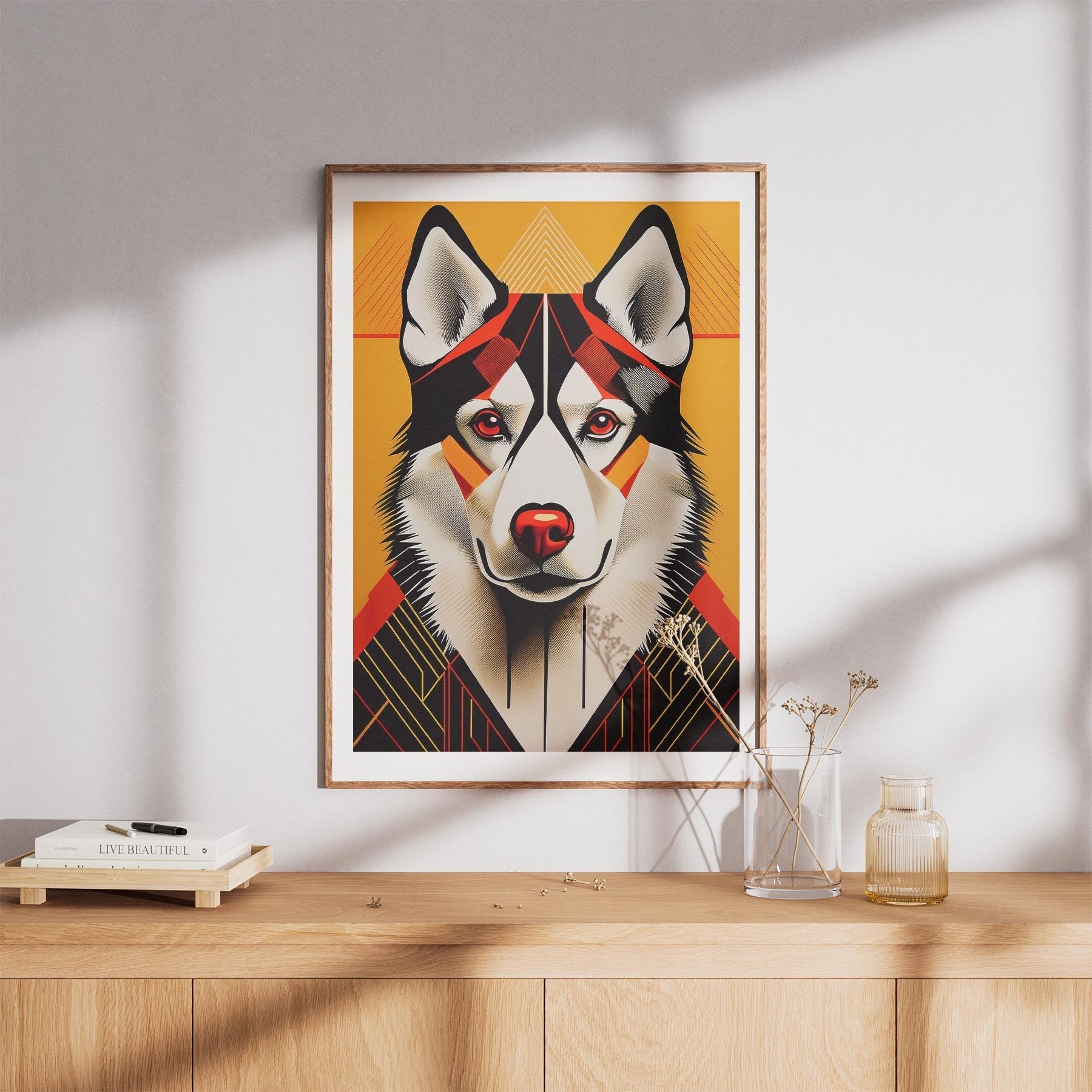 Siberian Husky Geometric Orange Series image 8