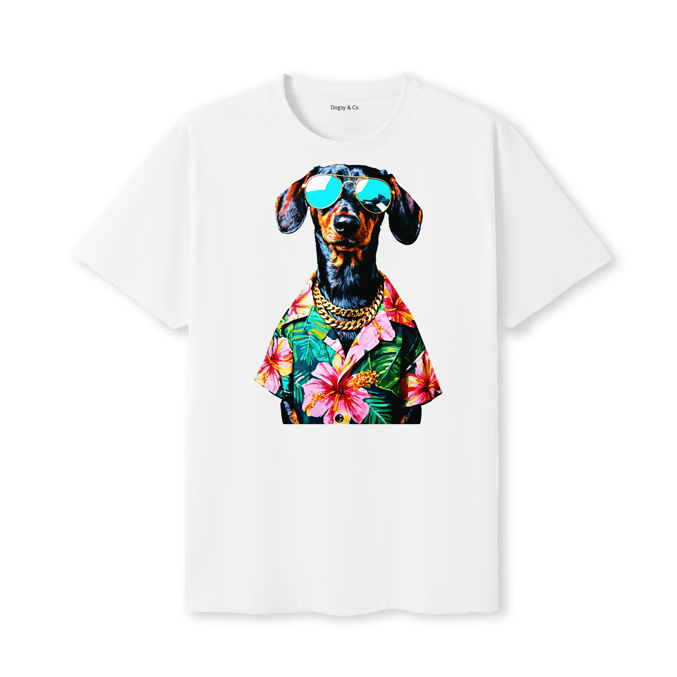 Dachshund Hawaii Dog T-Shirt - White