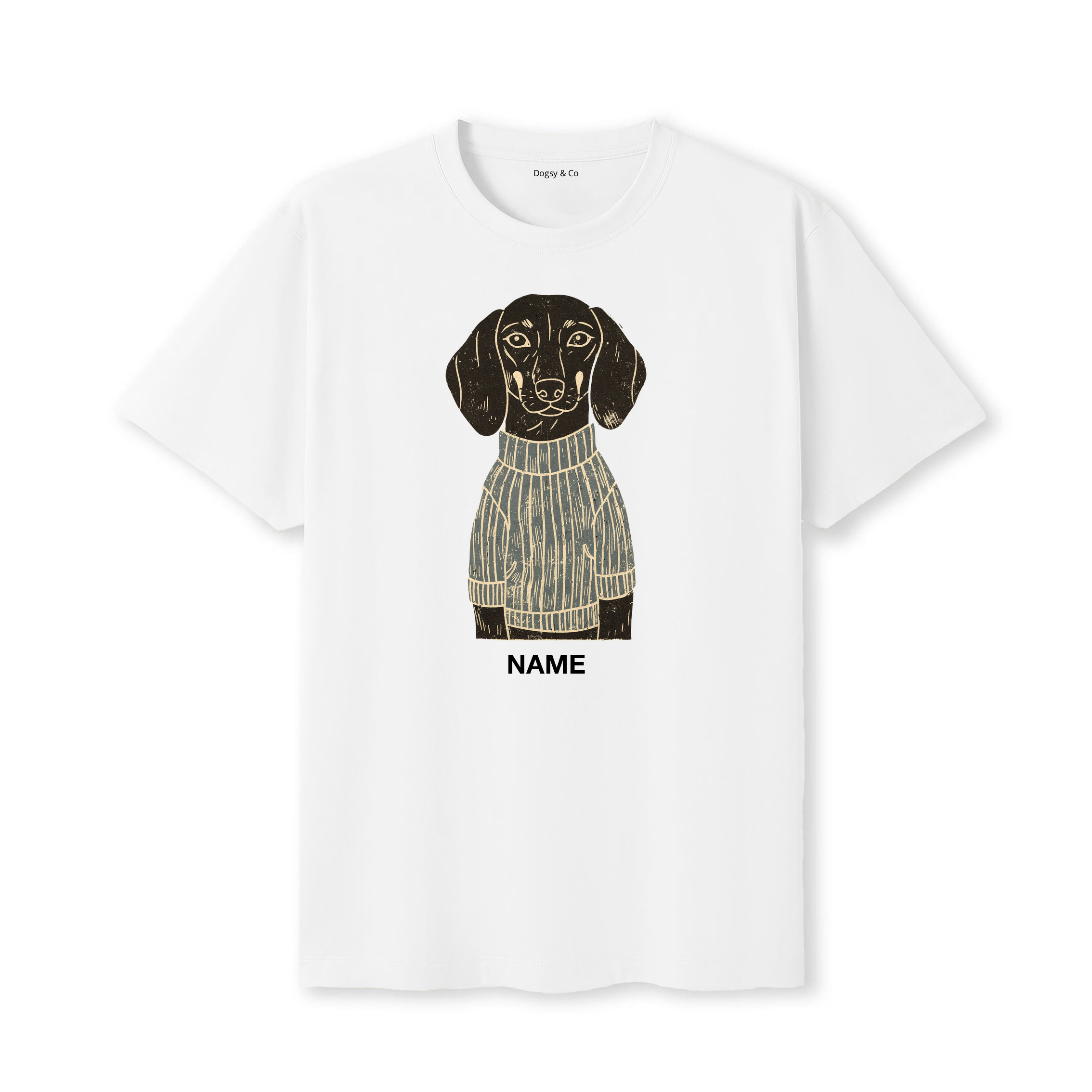 Dachshund Jumper Dog Custom T-Shirt - White