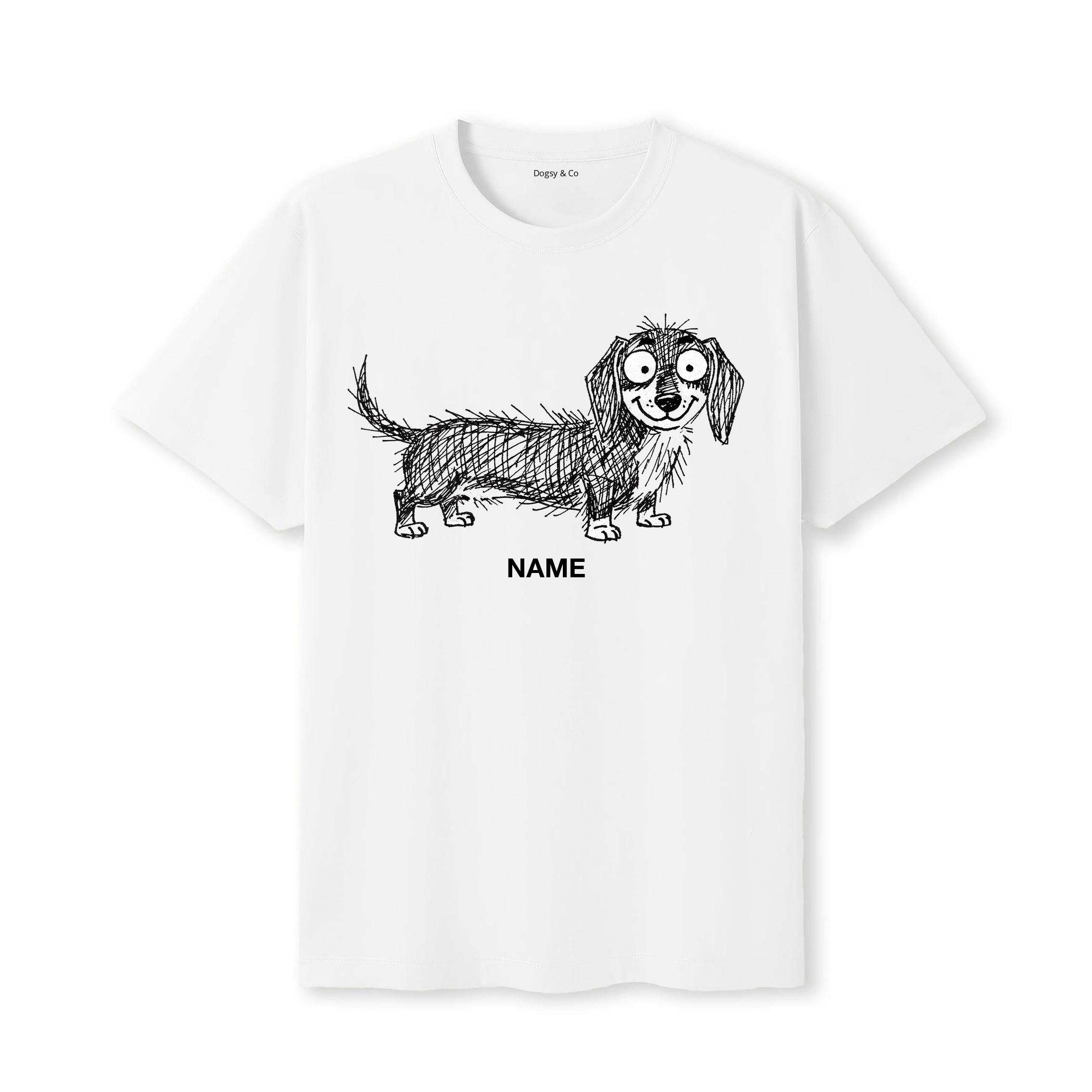 Dachshund Scraggy Dog Custom - White