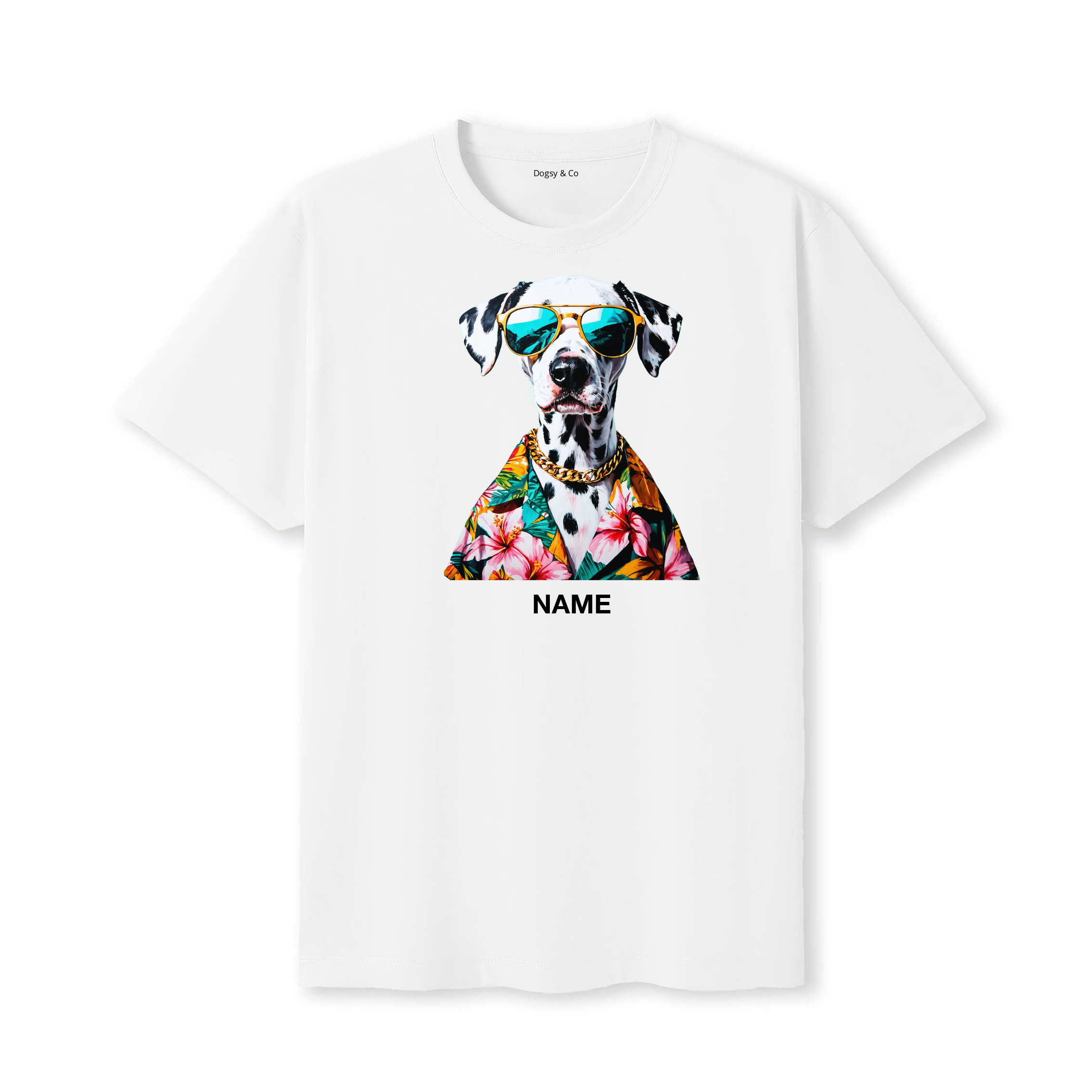 Dalmatian Hawaii Dog Custom T-Shirt - White