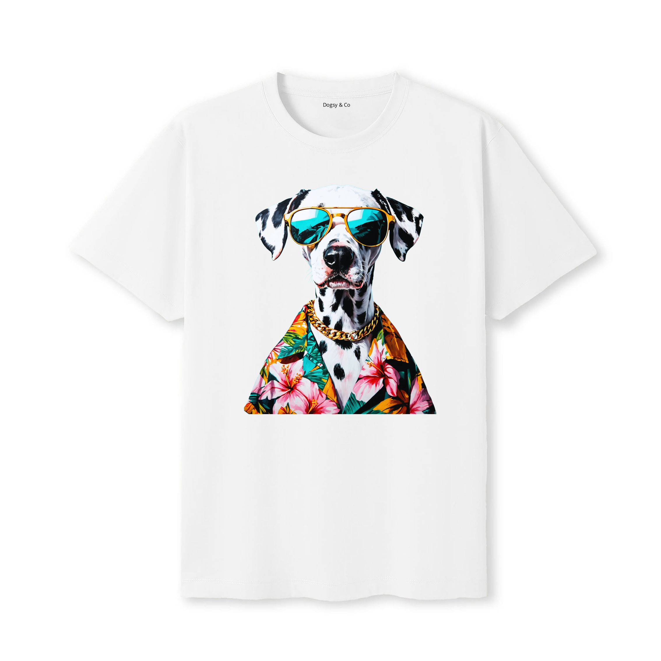Dalmatian Hawaii Dog T-Shirt - White