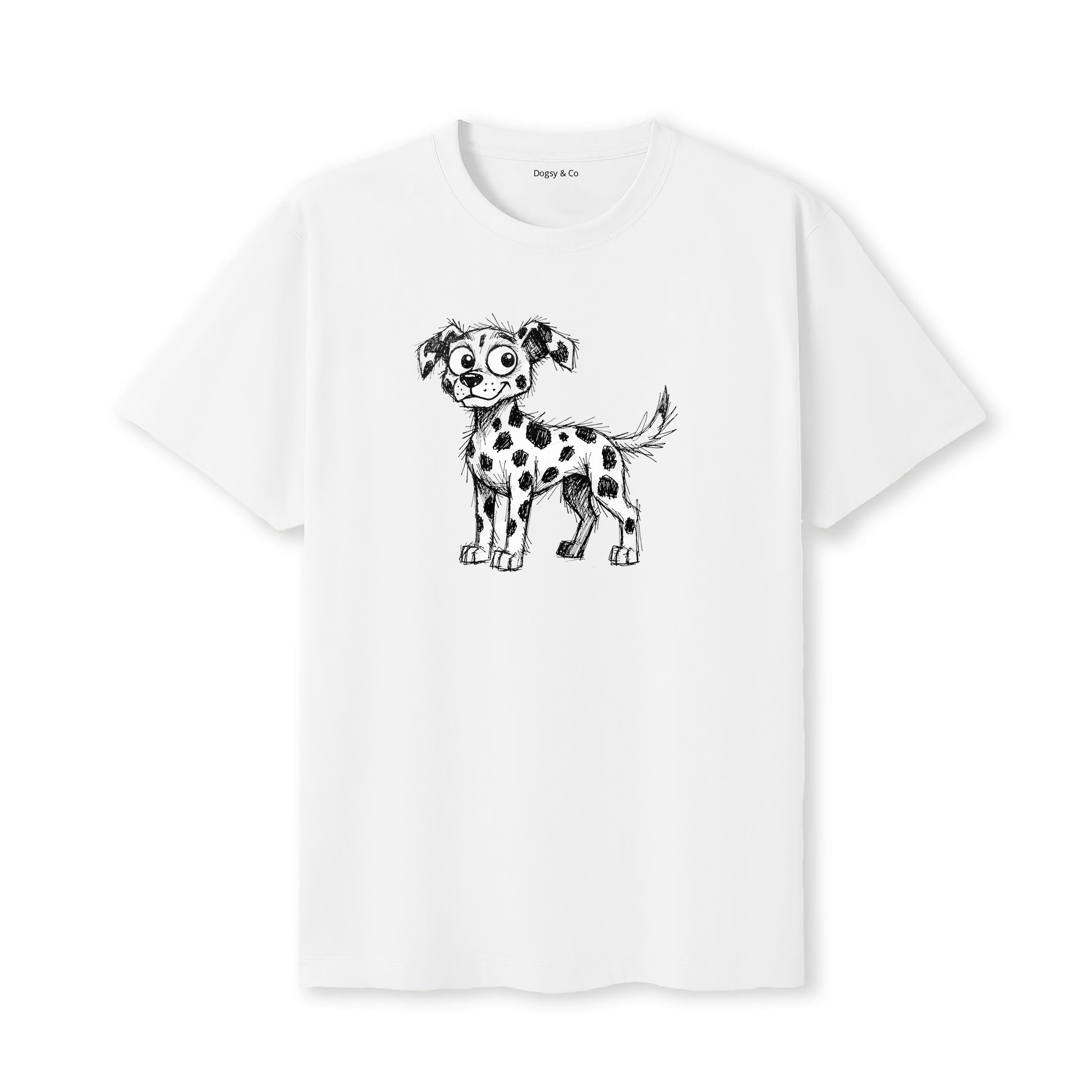 Dalmatian Scraggy Dog T-Shirt - White