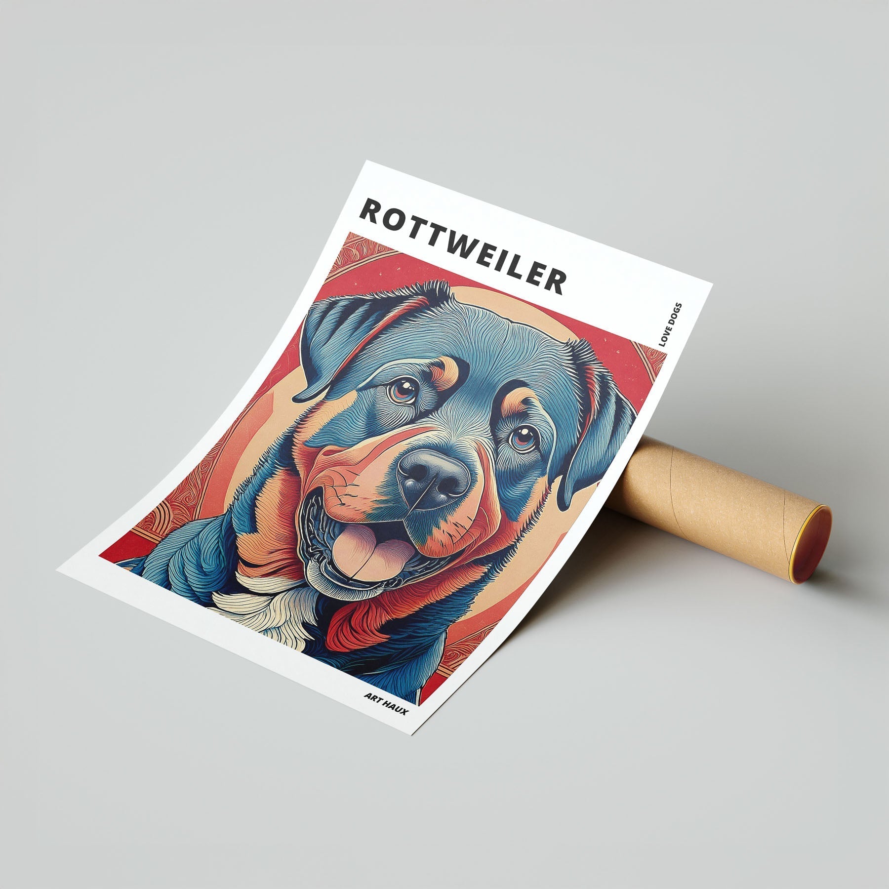 Rottweiler Hokusai Japanese Inspired Dog Series with Text image 6