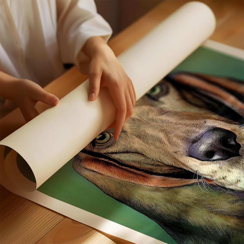 Basset Hound Green Painted Series image 1