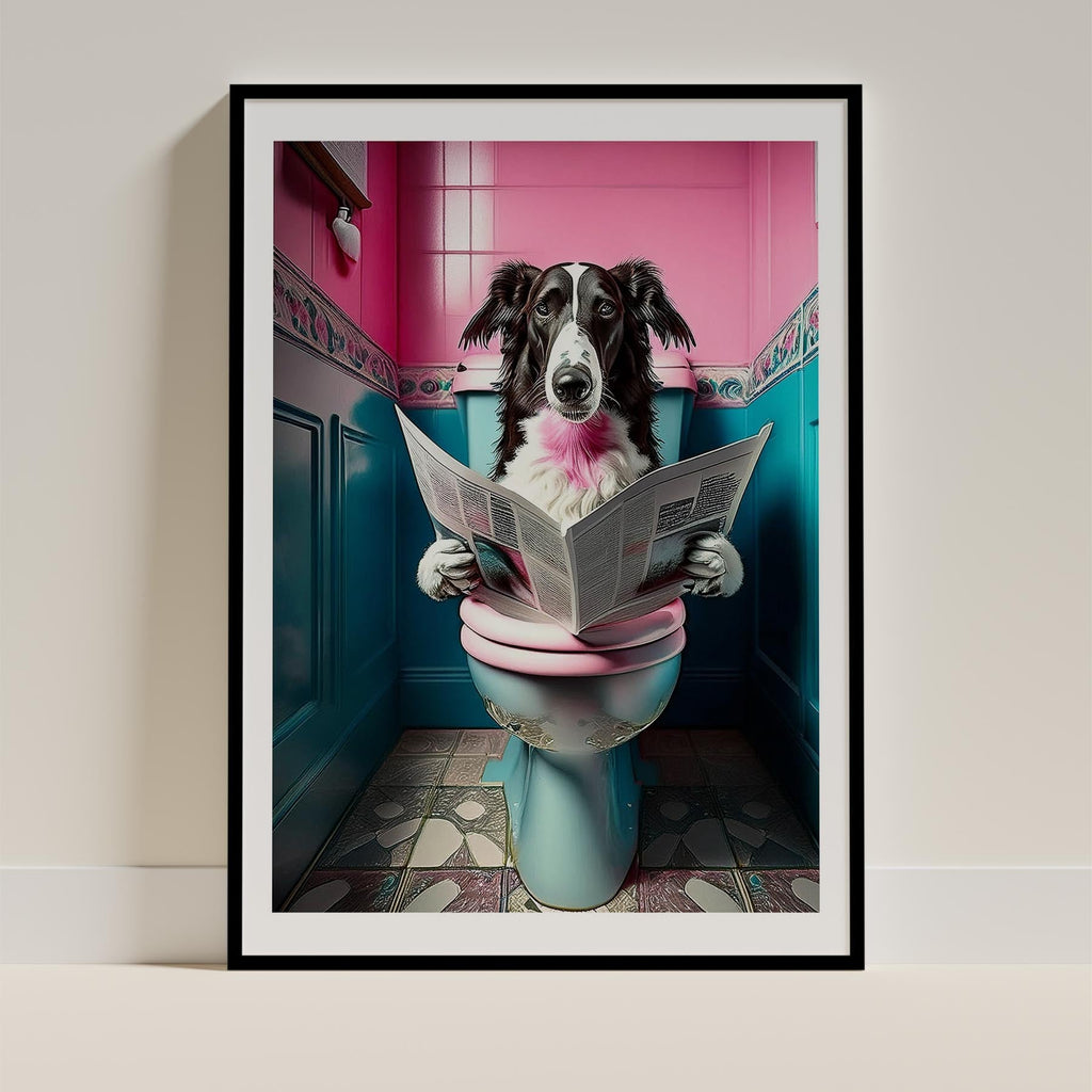 Borzoi Toilet Dogs PInk and Turquise image 0
