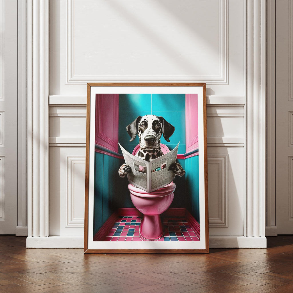Dalmatian Toilet Dogs PInk and Turquise image 4
