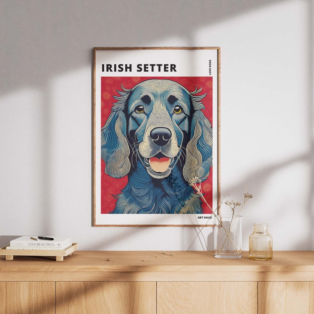 Irish Setter Hokusai Japanese Inspired Dog Series with Text image 7