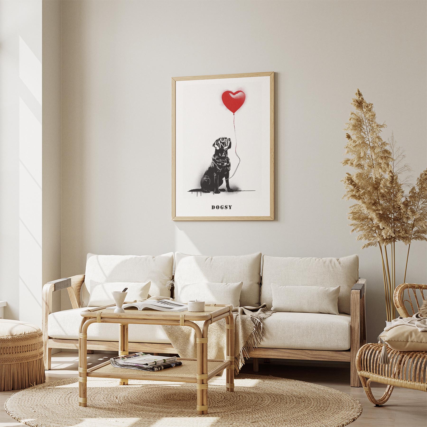 Neapolitan Mastiff DOGSY Series inspired by the Art of Banksy with text Dogsy image 2