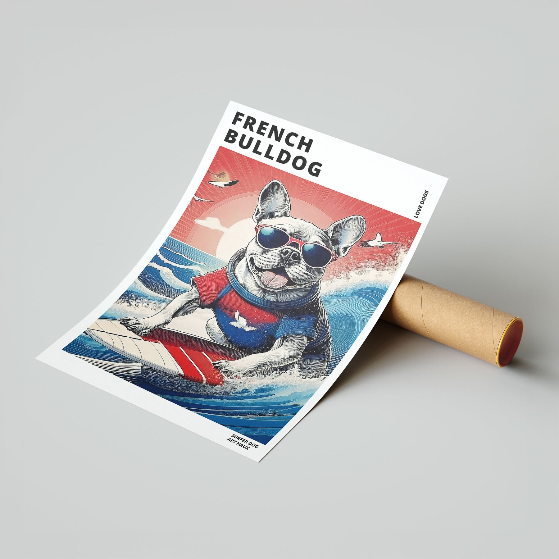 French Bulldog Hokosai Surfer Dogs 1 image 7