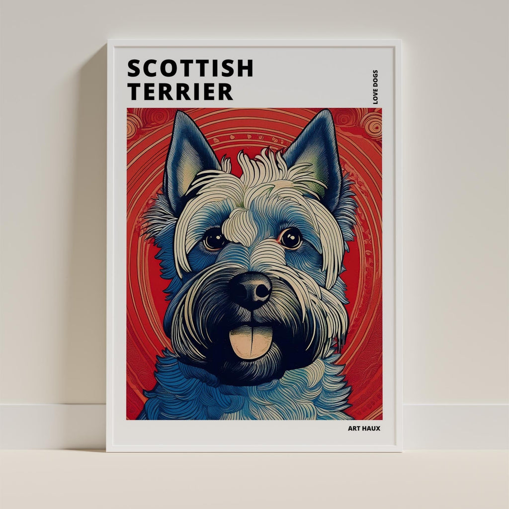 Scottish Terrier Hokusai Japanese Inspired Dog Series with Text image 8