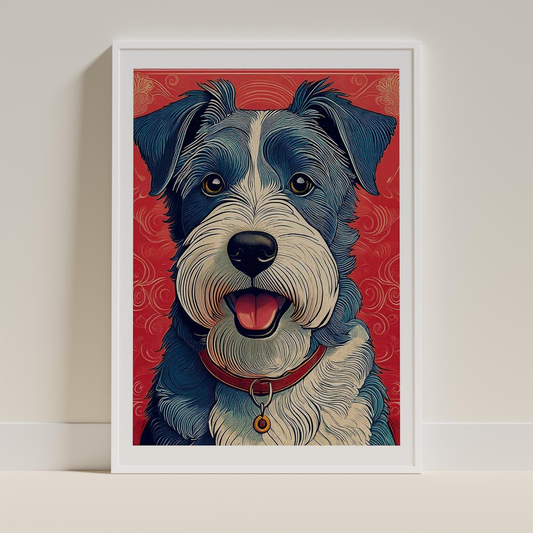 Fox Terrier Hokusai Japanese Inspired Dog Series 1 image 9