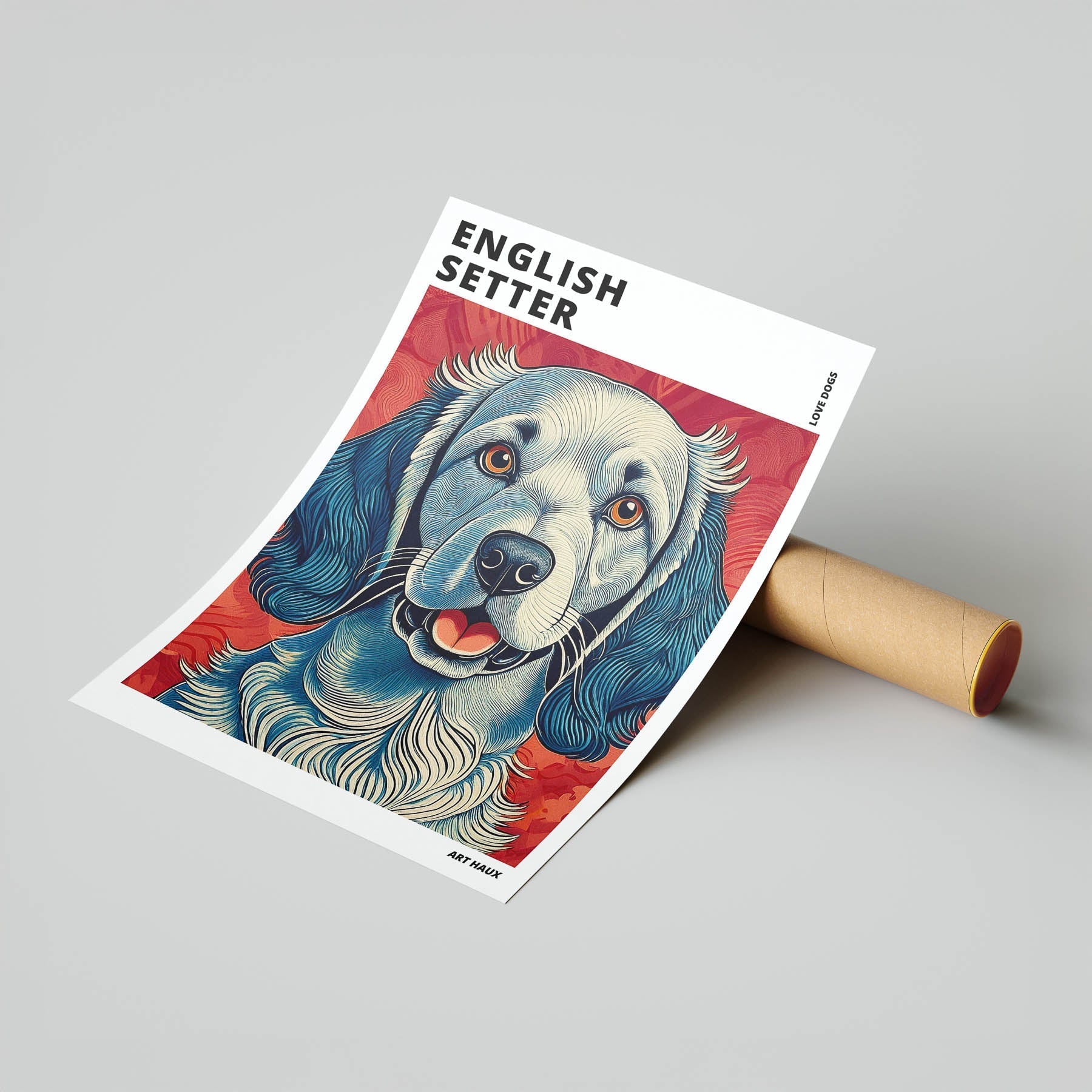 English Setter Hokusai Japanese Inspired Dog Series with Text image 6
