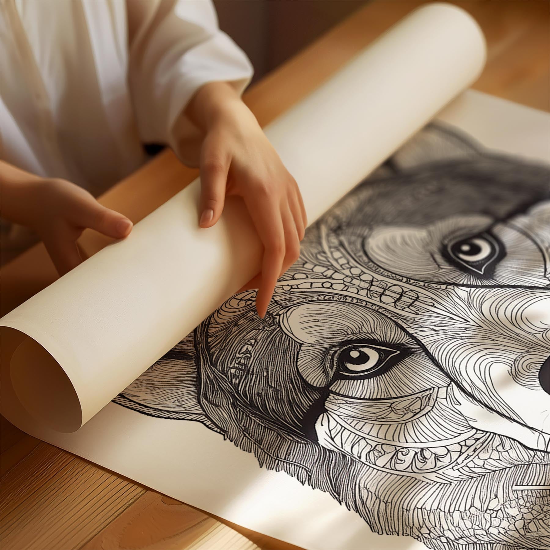 Siberian Husky Mandala Black and White Dog Series image 1