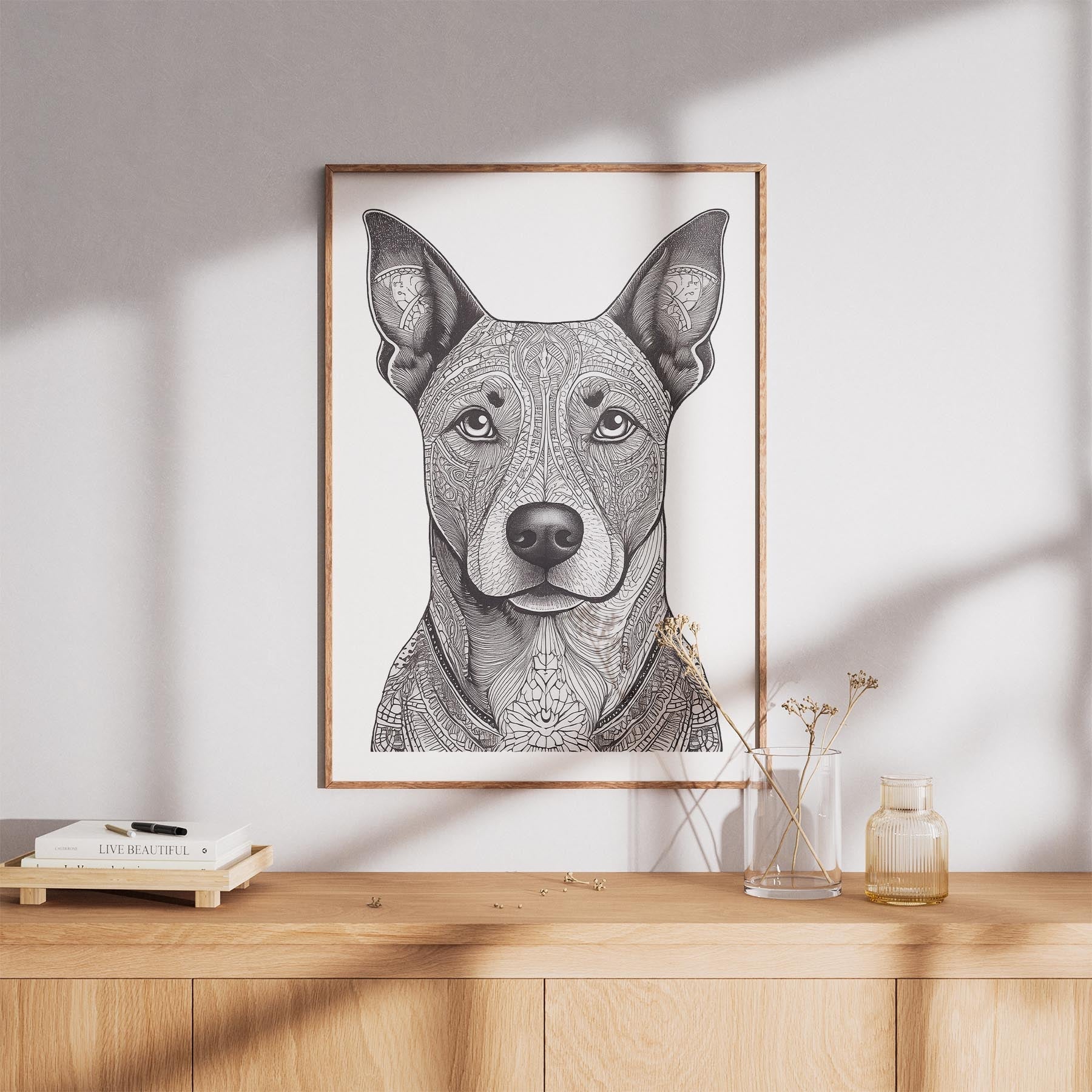 Cattle Dog Mandala Black and White Dog Series image 8