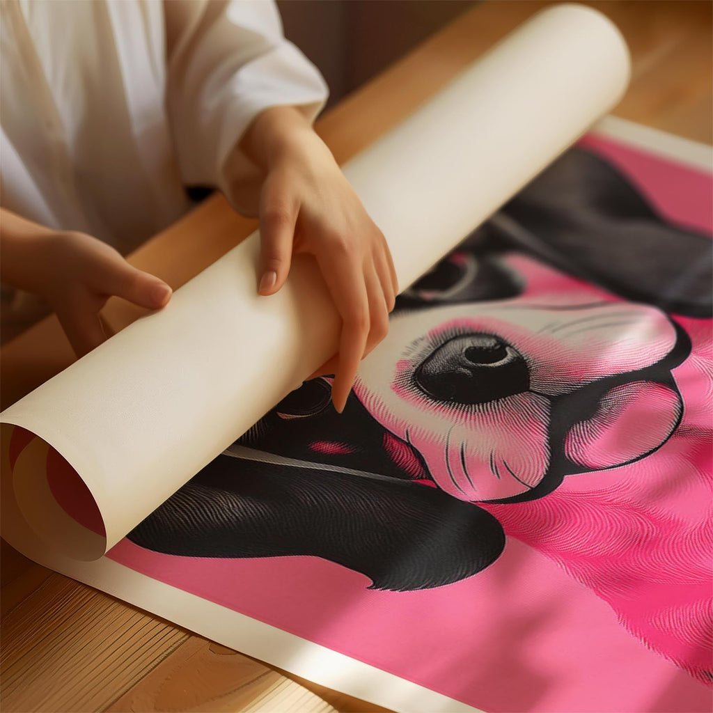 Bichon Frise Pink and Black Dog Series image 1