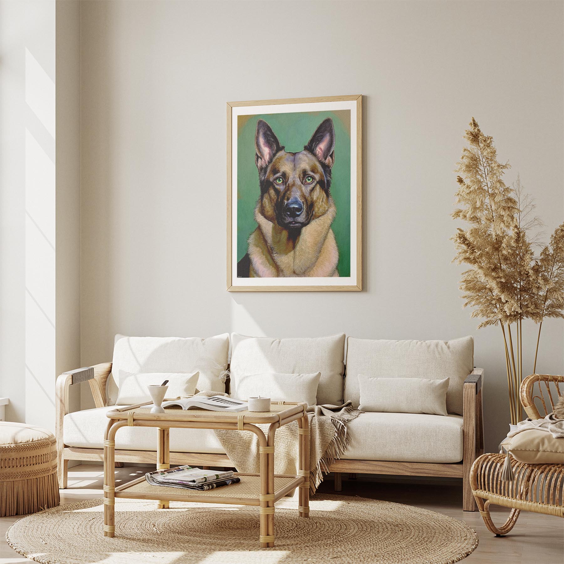 German Shepherd Green Painted Series image 2