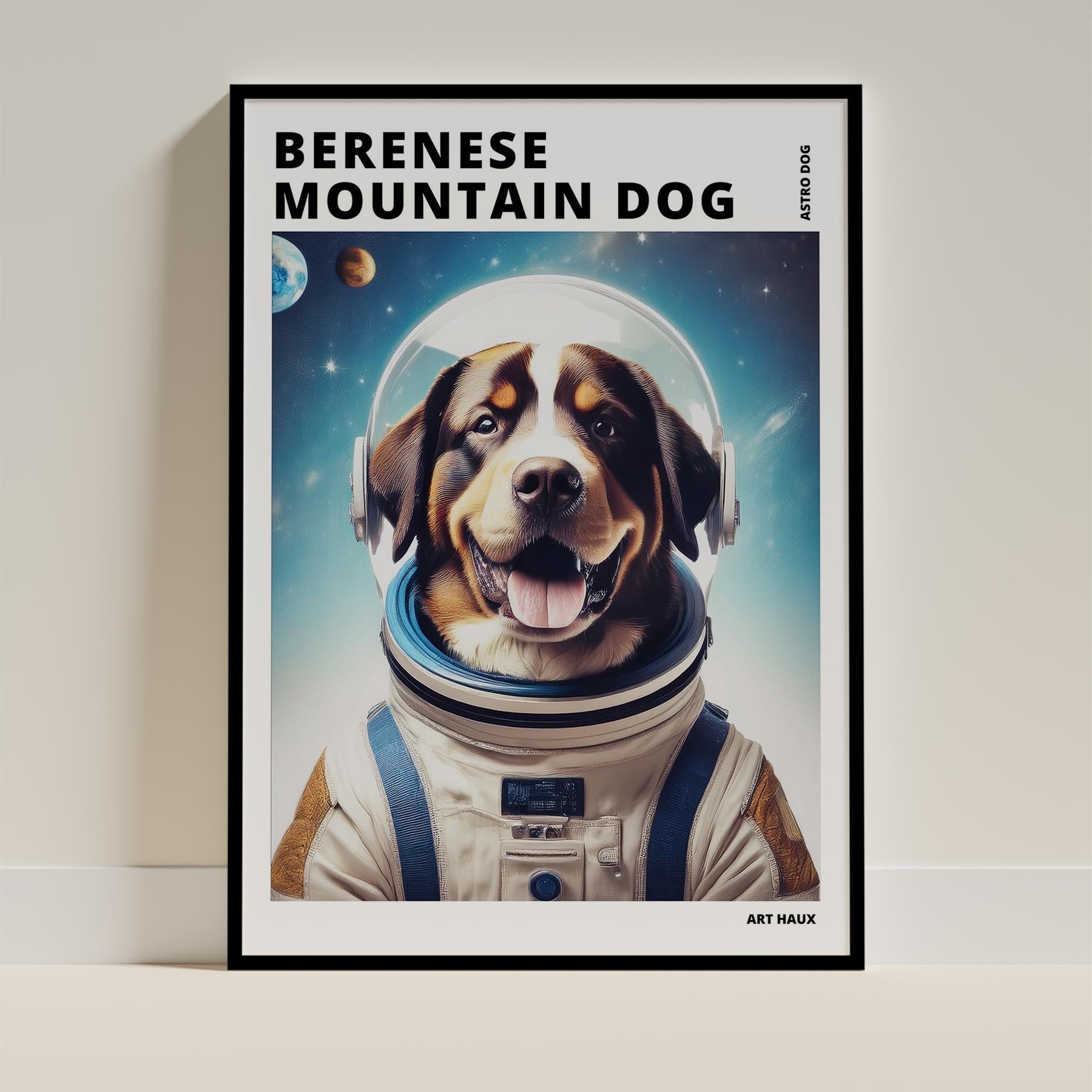 Bernese Mountain Dog Astronaut Dog Series with Text Astro Dog image 11