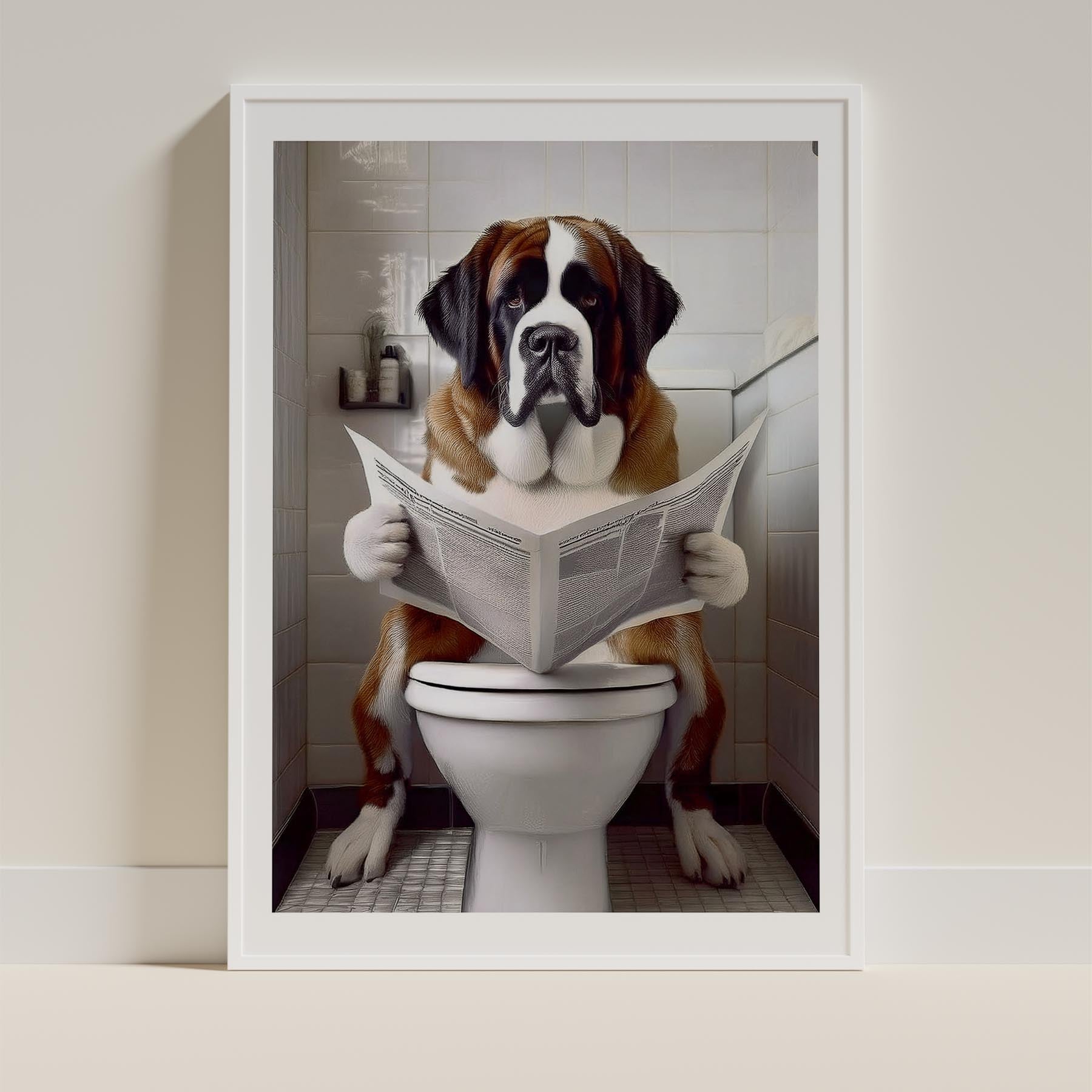Saint Bernard Toilet Humour Dog Series image 9
