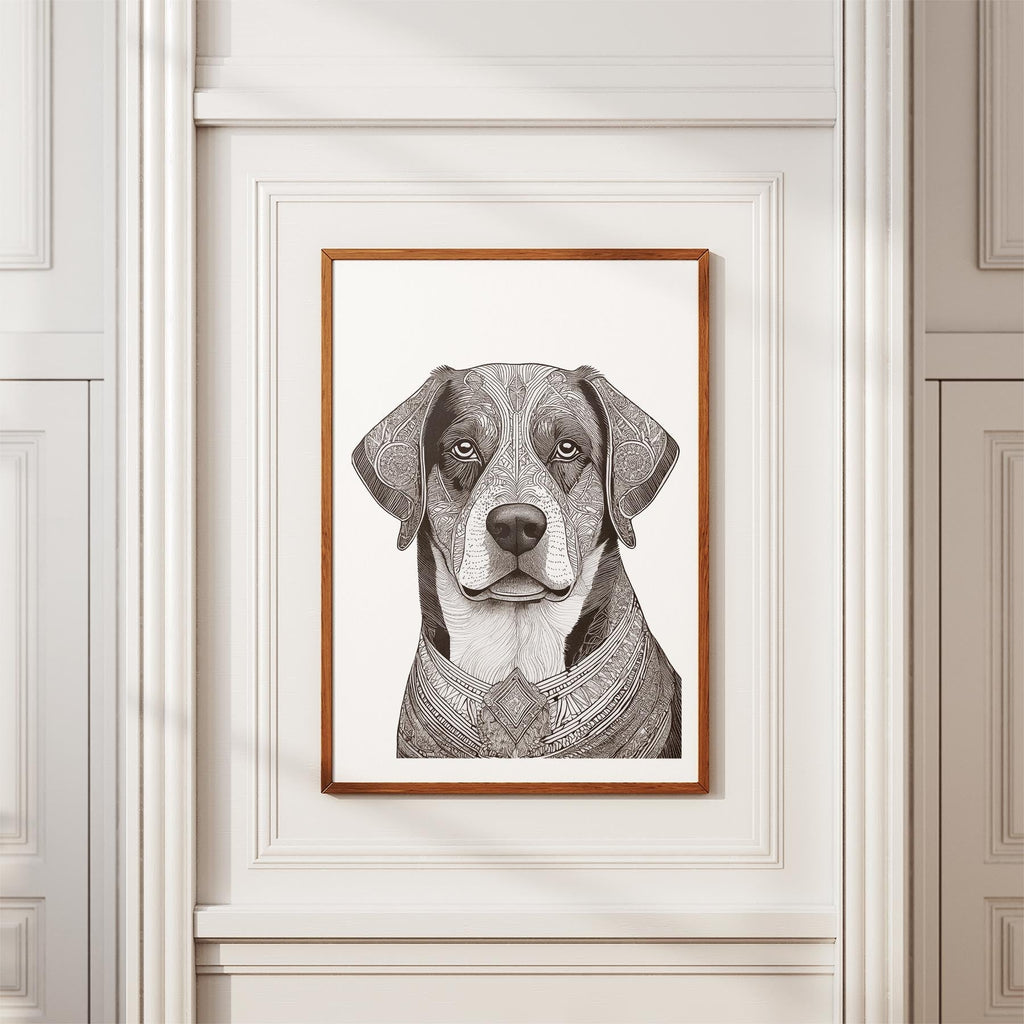 Bernese Mountain Dog Mandala Black and White Dog Series image 3