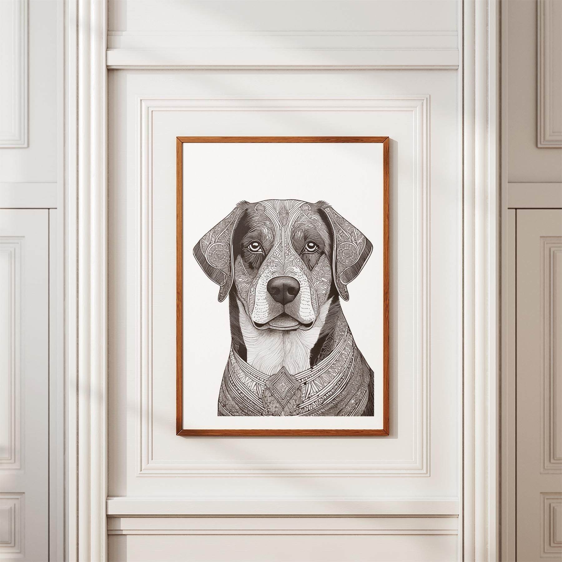 Bernese Mountain Dog Mandala Black and White Dog Series image 3