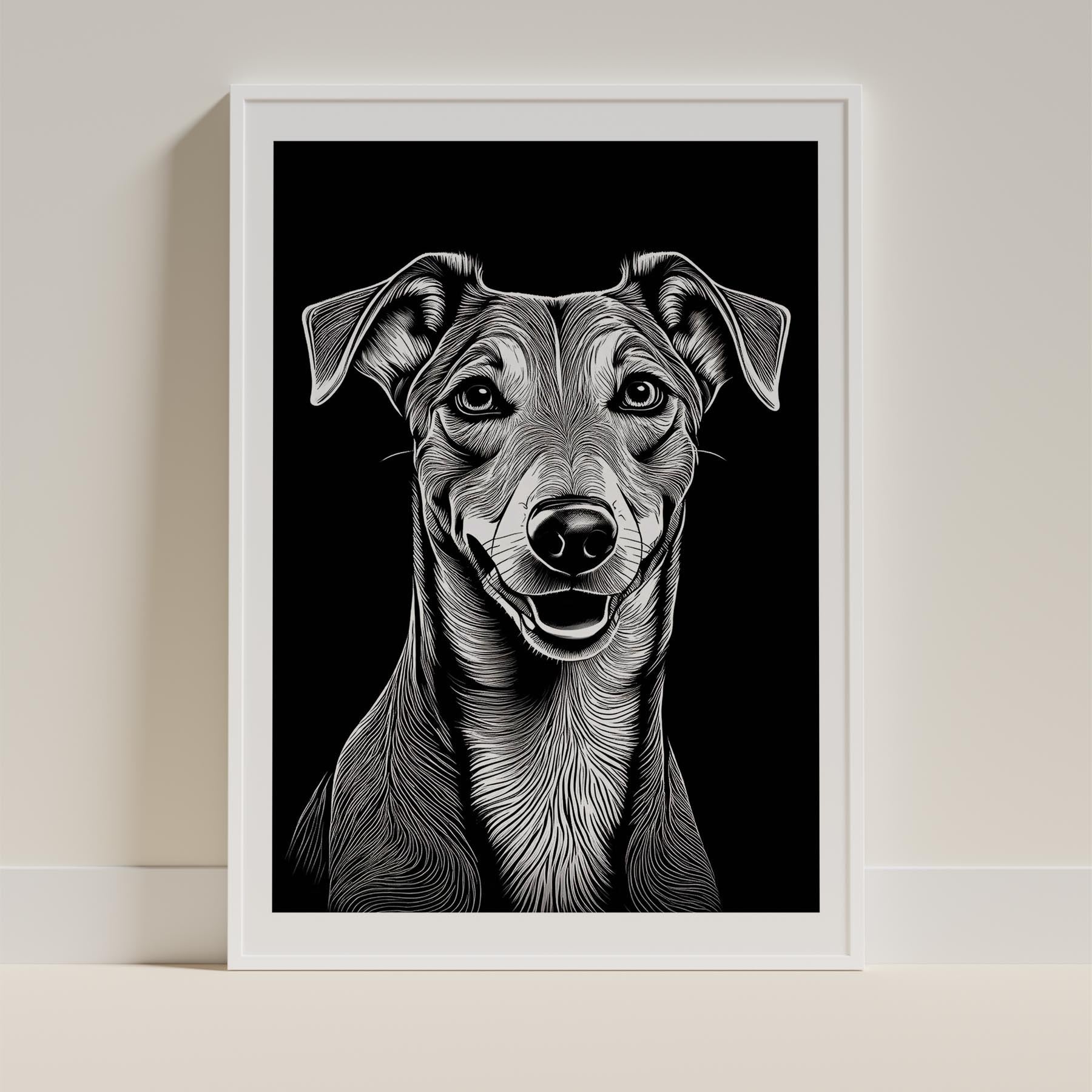 Border Terrier Mandala Black and White Dog Series image 3
