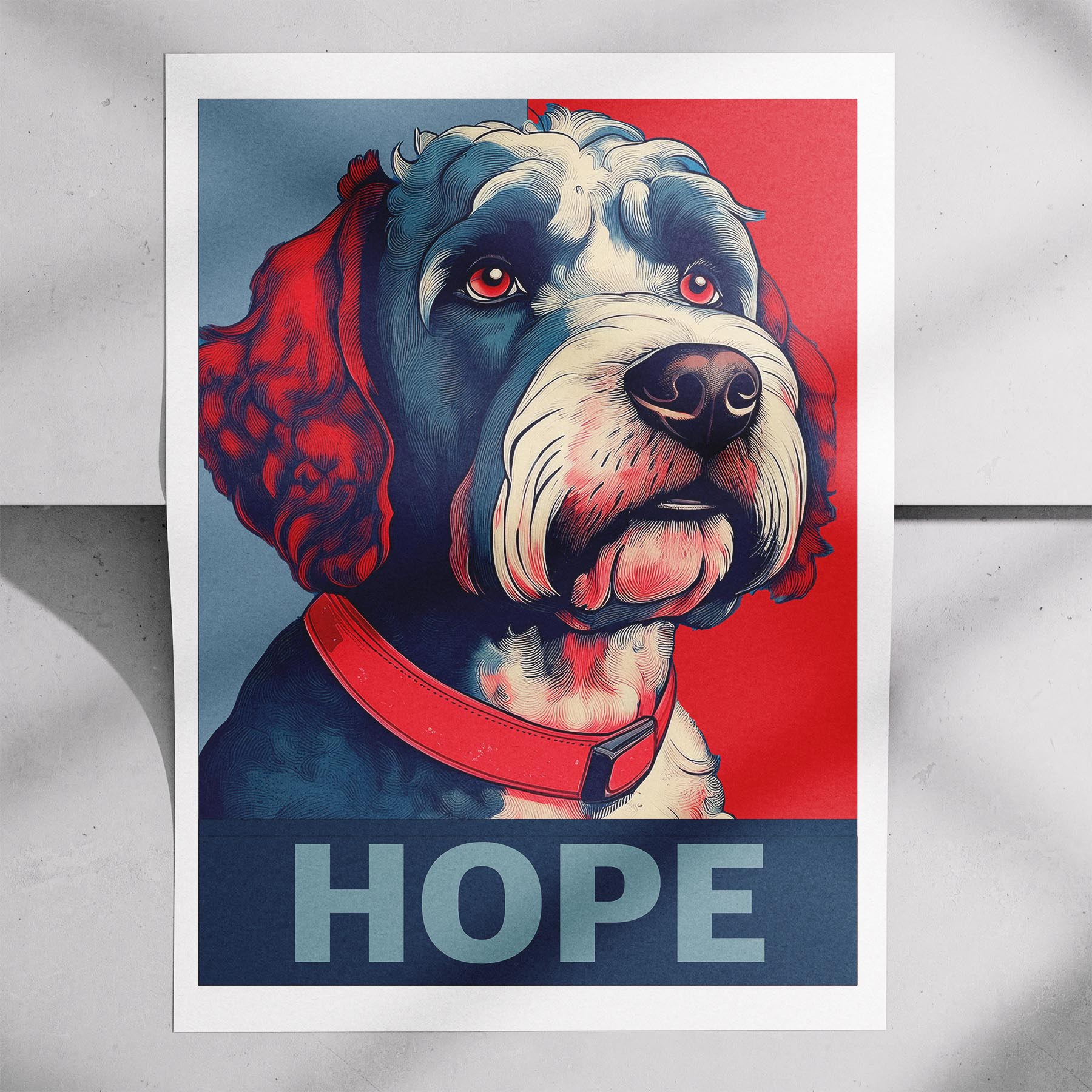 Spanish Water Dog HOPE Series Inspired by the Obama Poster image 7