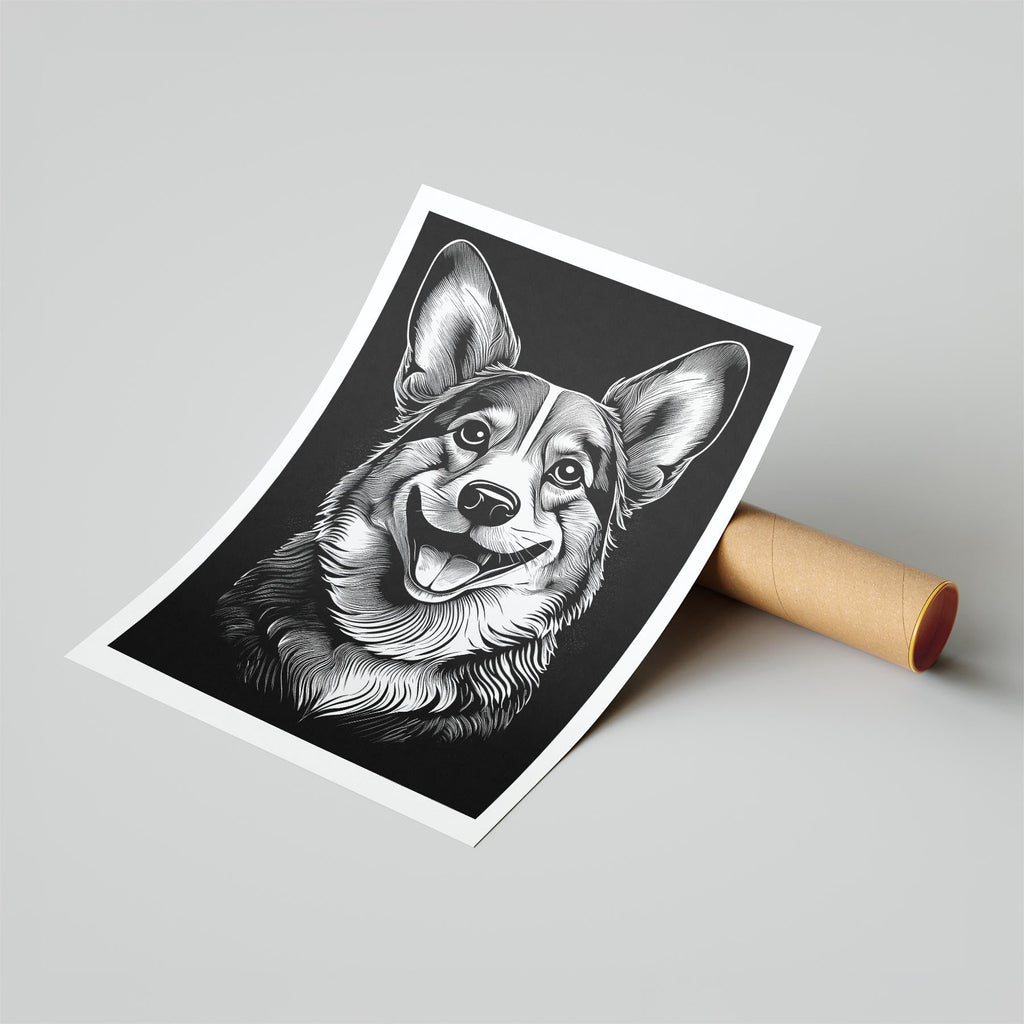 Corgi Line Dog Series in Black and White image 6