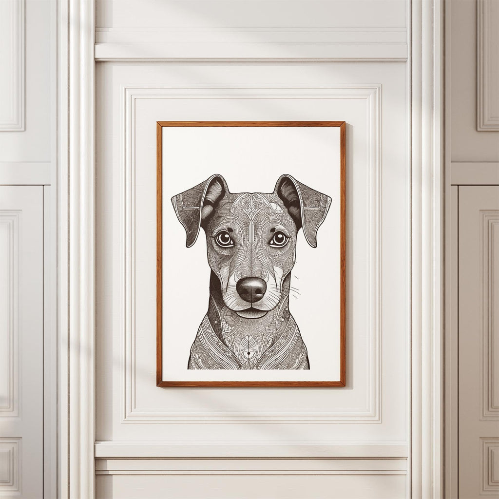 Miniature Pinscher Mandala Black and White Dog Series image 3