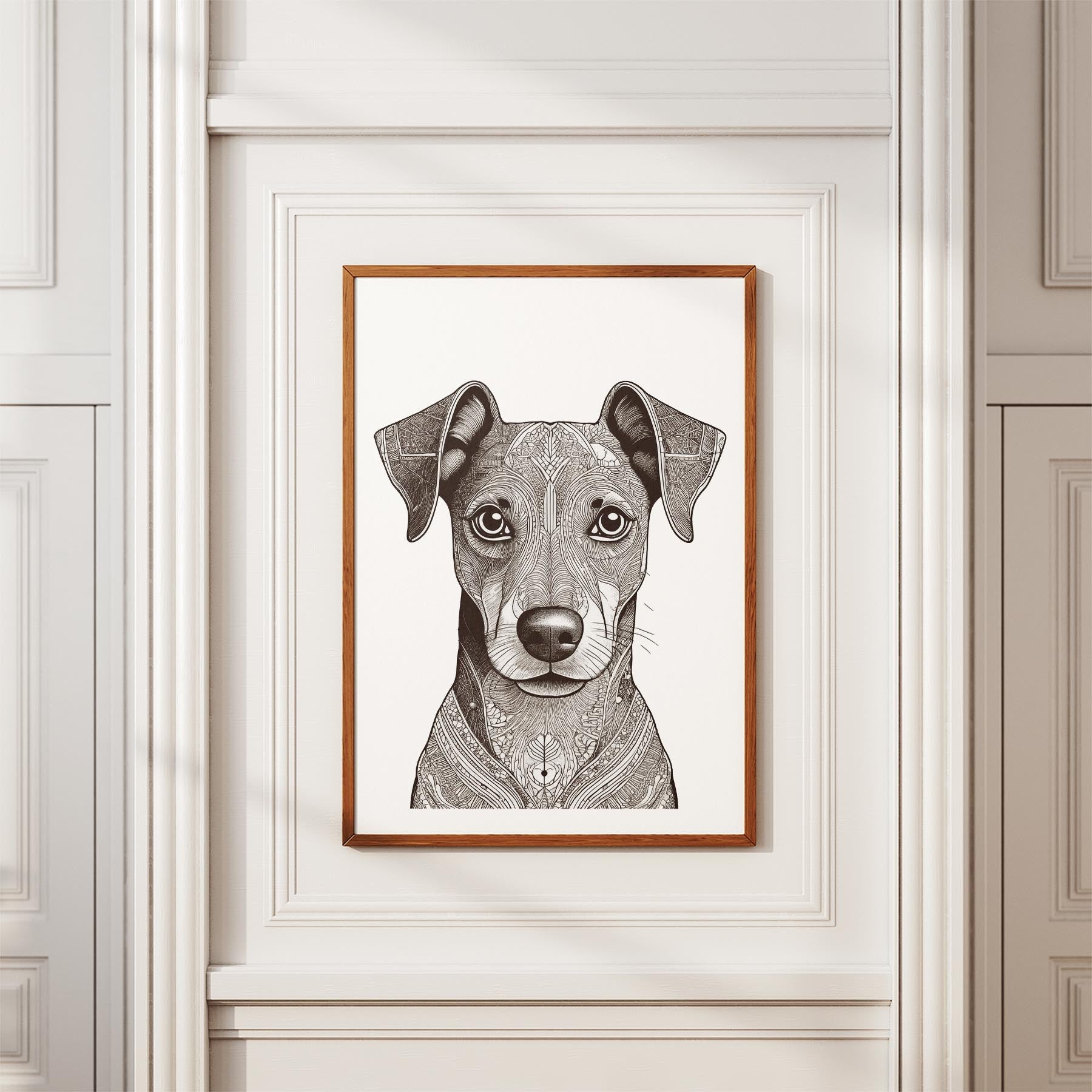 Miniature Pinscher Mandala Black and White Dog Series image 3