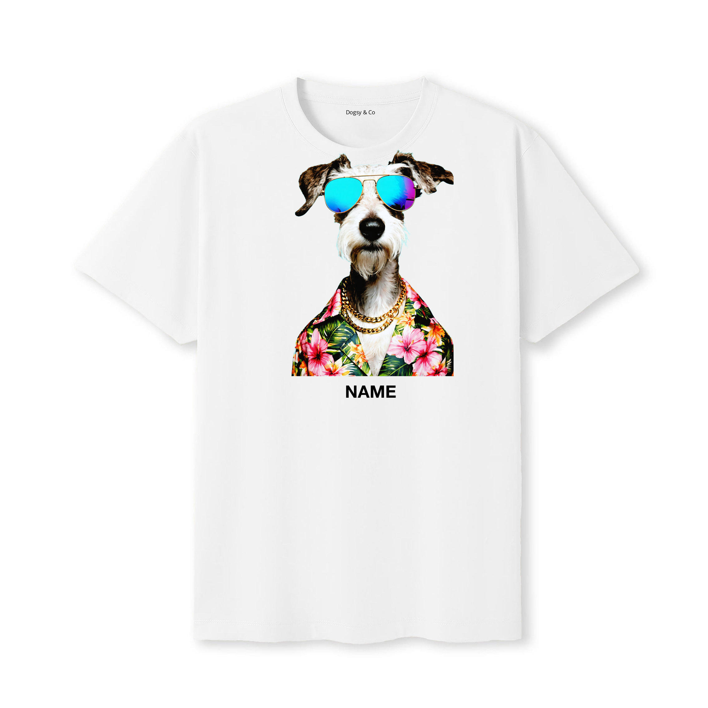 Deerhound Hawaii Dog Custom T-Shirt - White