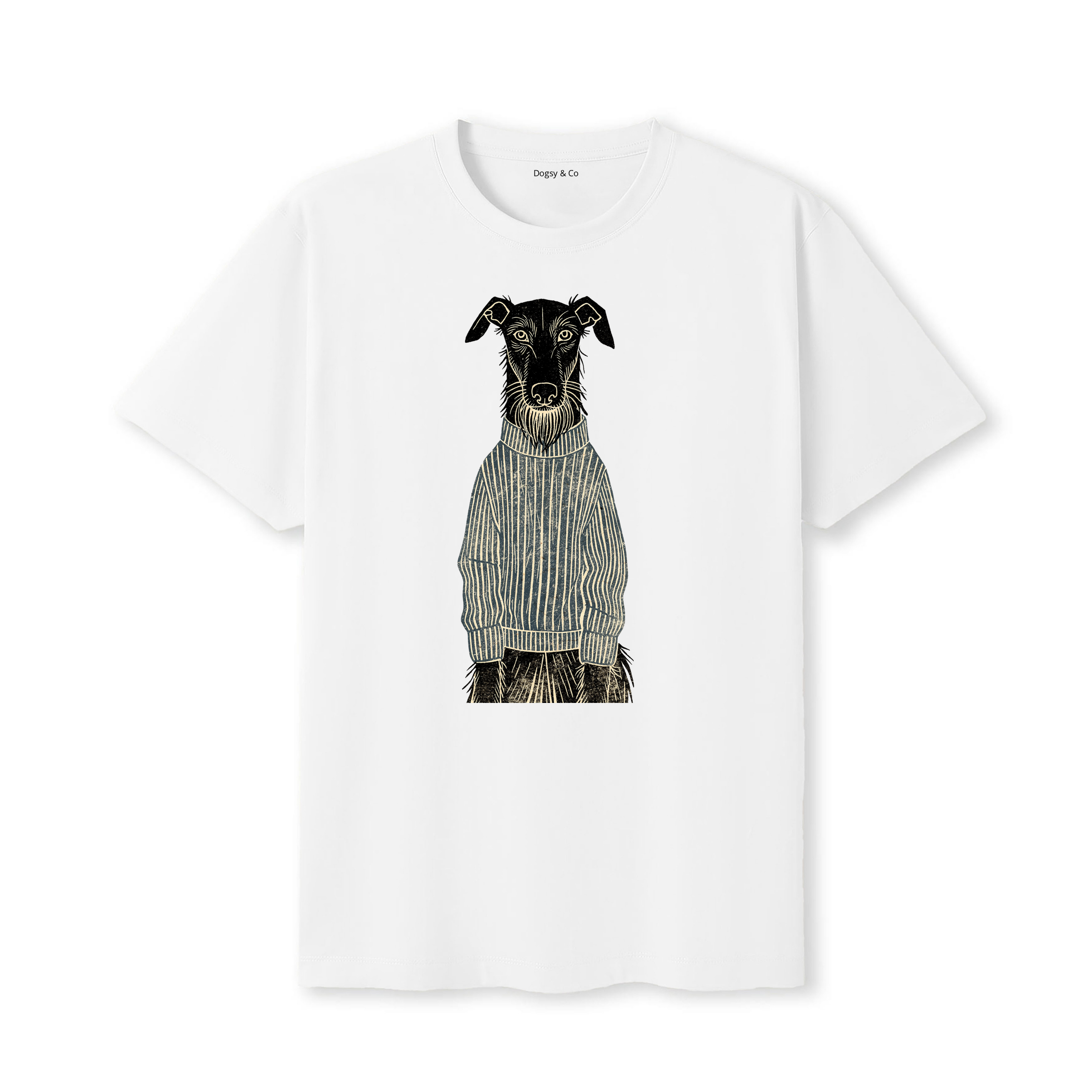 Deerhound Jumper Dog T-Shirt - White
