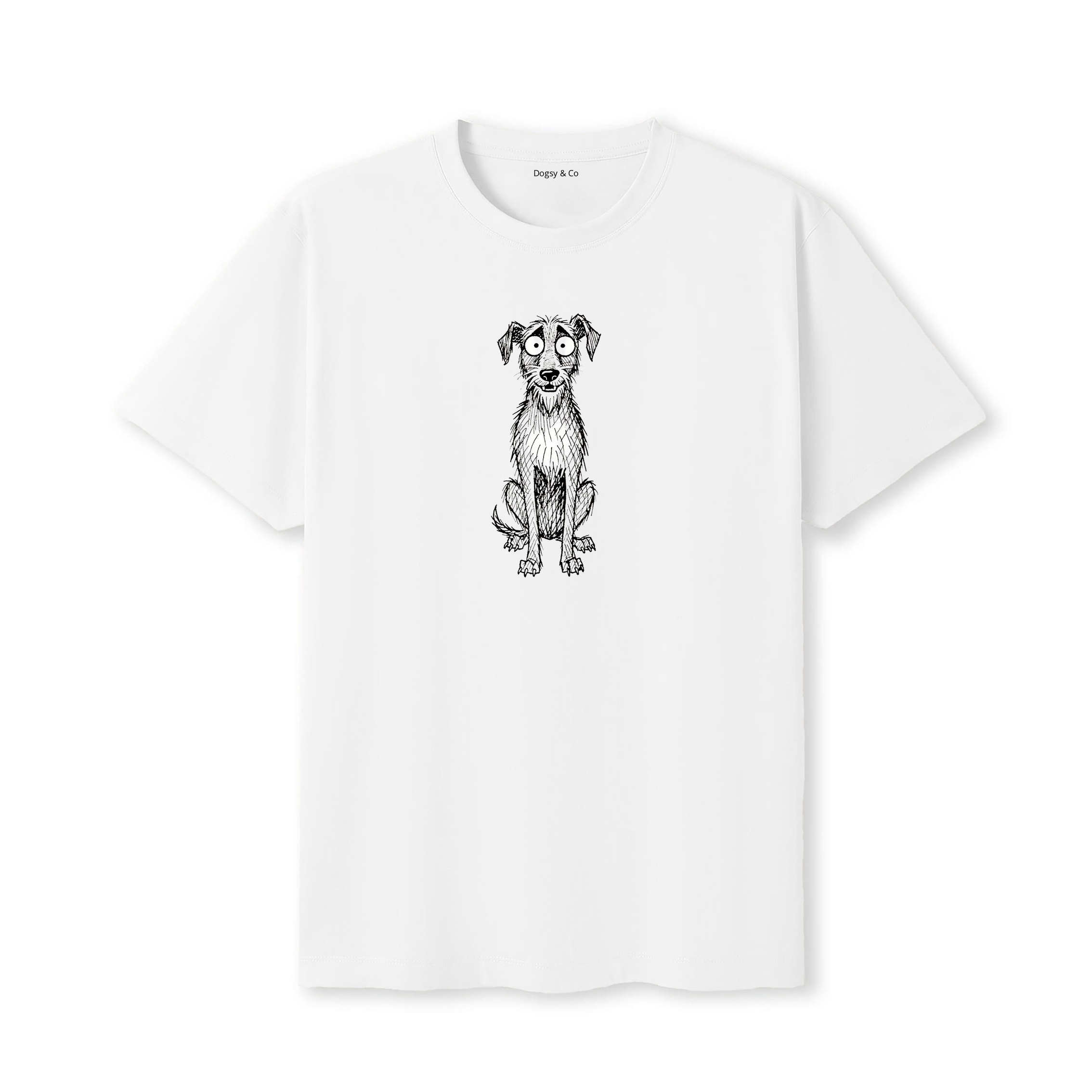 Deerhound Scraggy Dog T-Shirt - White