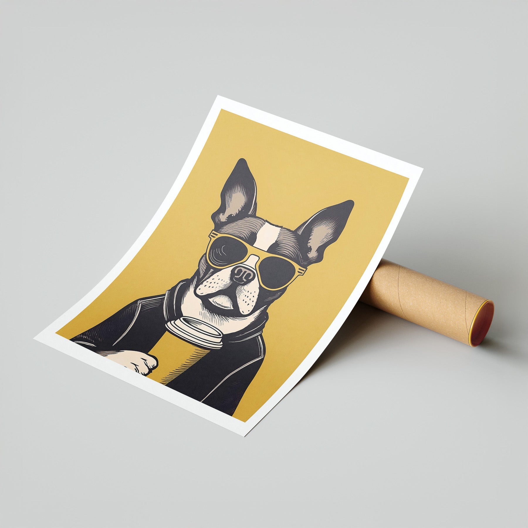 Boston Terrier Chillin Coffee Dog image 7