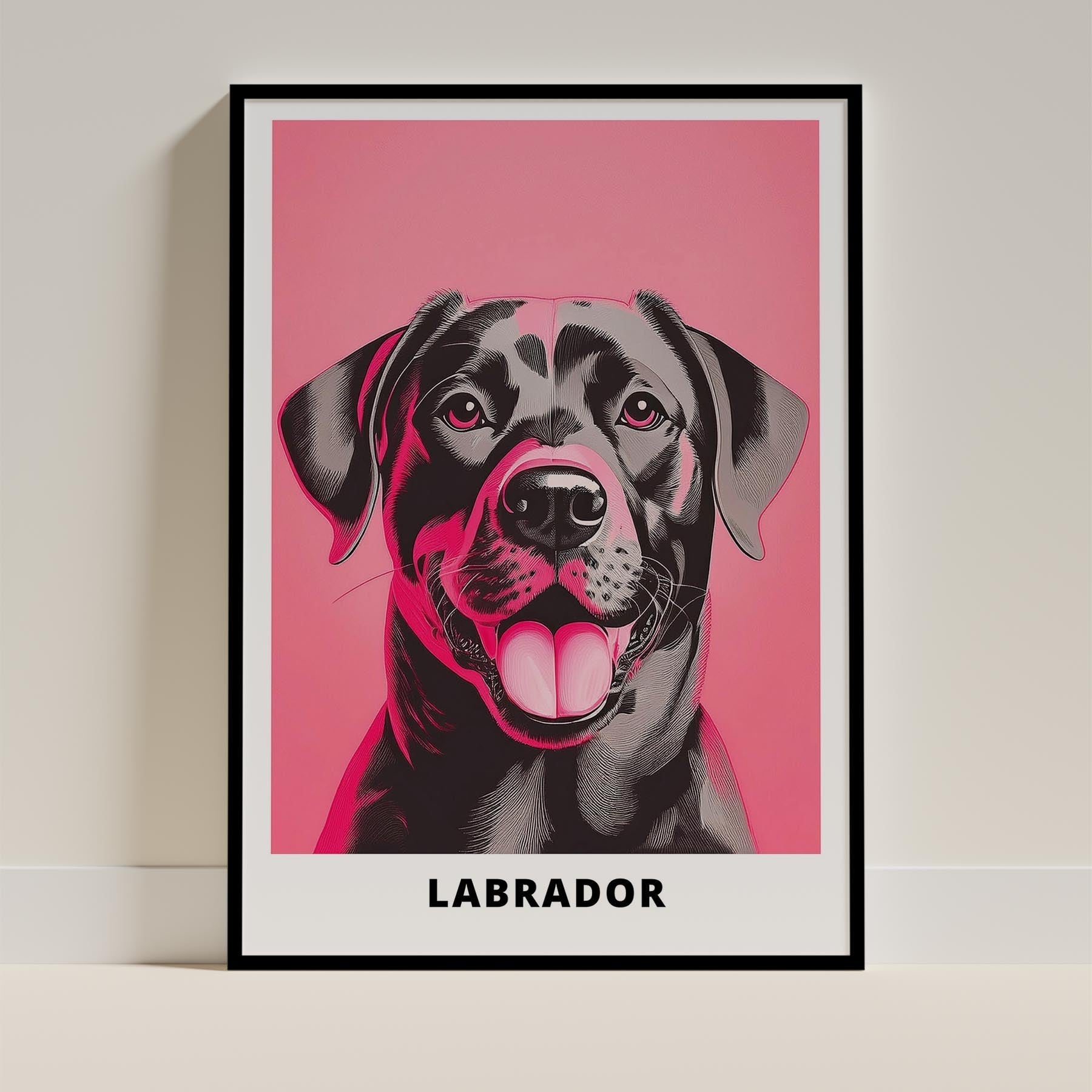 Labrador Retriever Pink and Black Dog Series 4 image 0