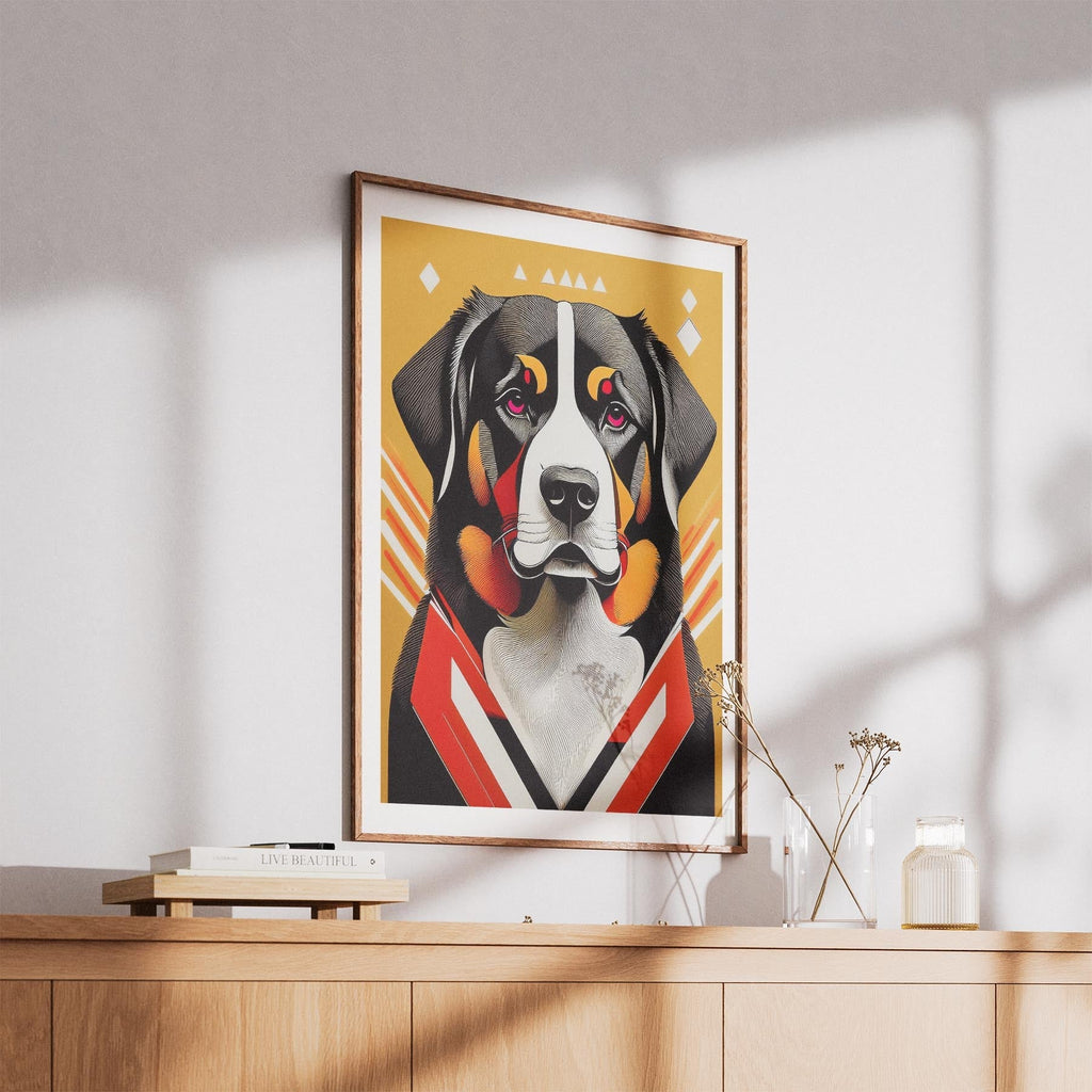 Bernese Mountain Dog Geometric Orange Series image 5