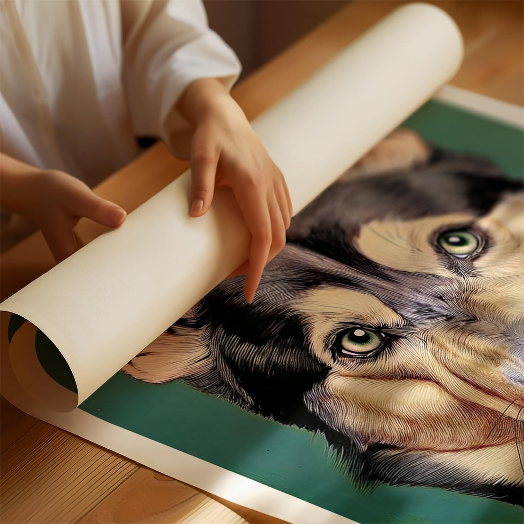 Siberian Husky Green Painted Series image 1